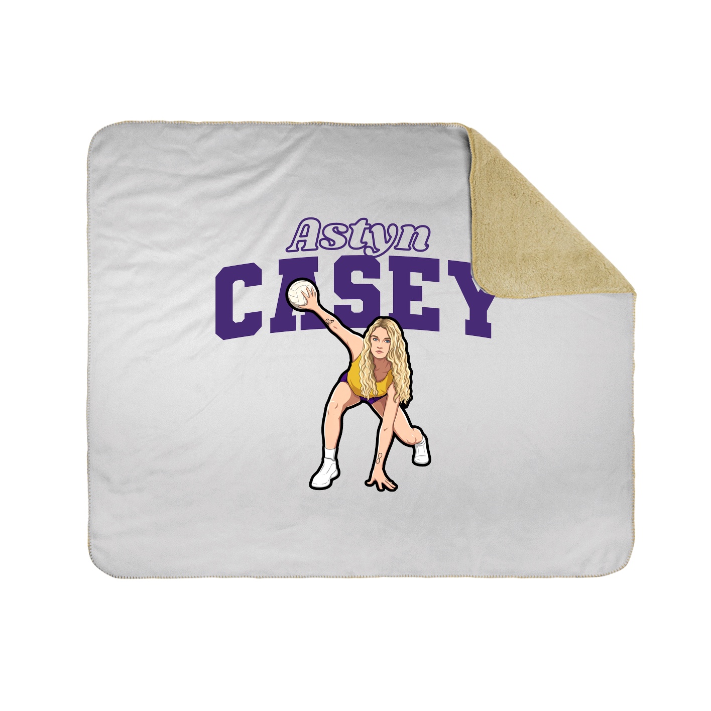 Throw Blanket — Name Arch in White