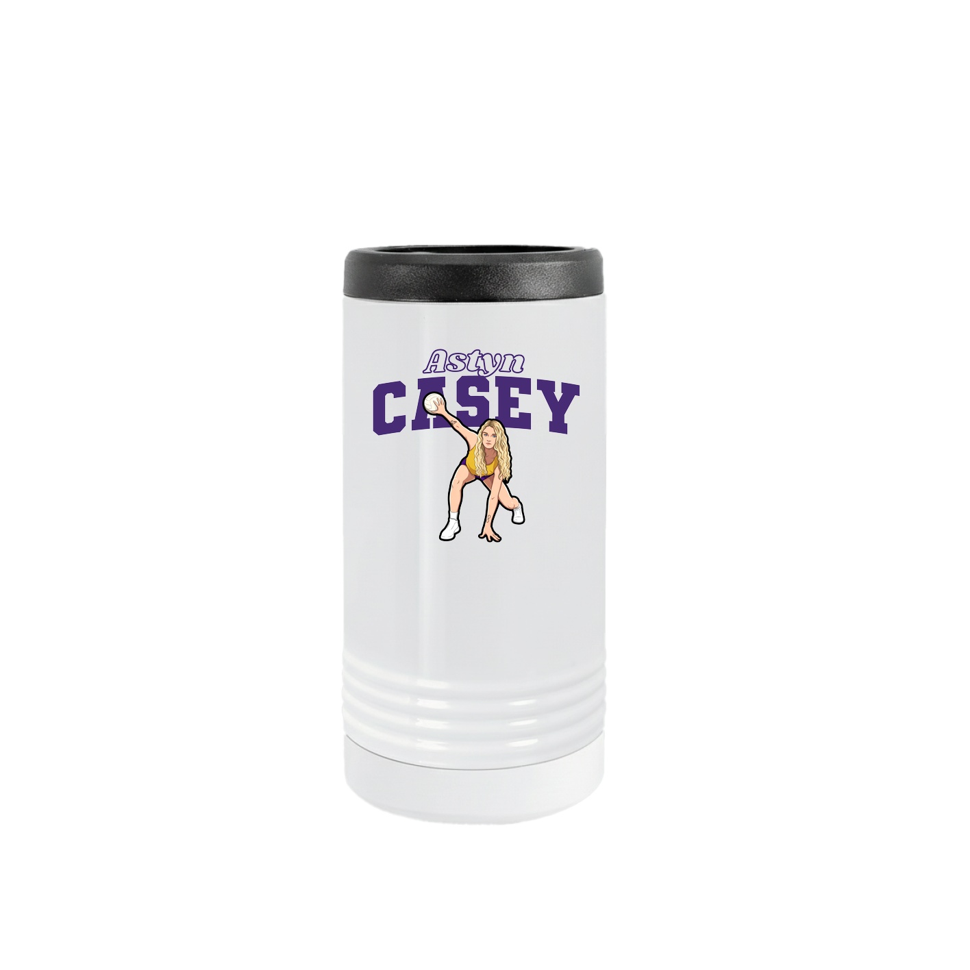 Slim Beverage Holder — Name Arch in White