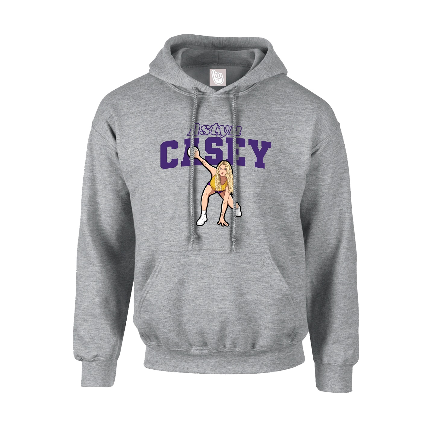 Hoodie — Name Arch in Grey
