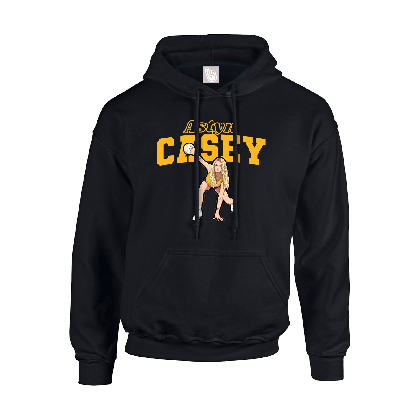 Youth Hoodie — Name Arch in Black