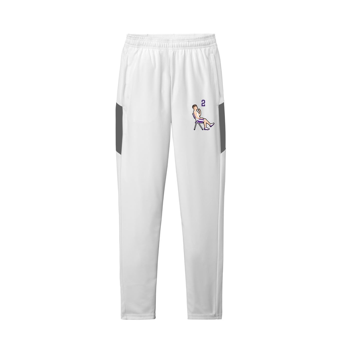 Team Travel Pant — Number Top in White/Grey