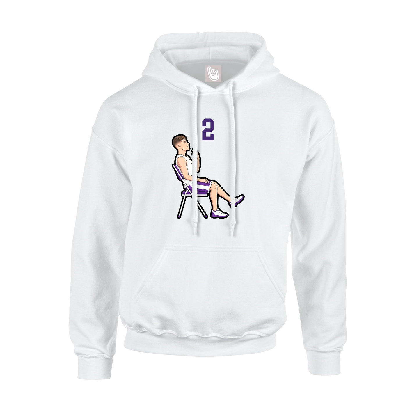 Youth Hoodie — Number Top in White