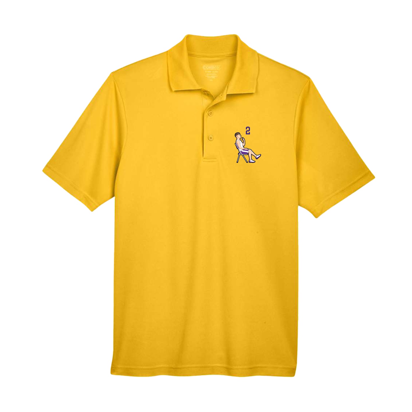 Performance Polo — Number Top in Gold