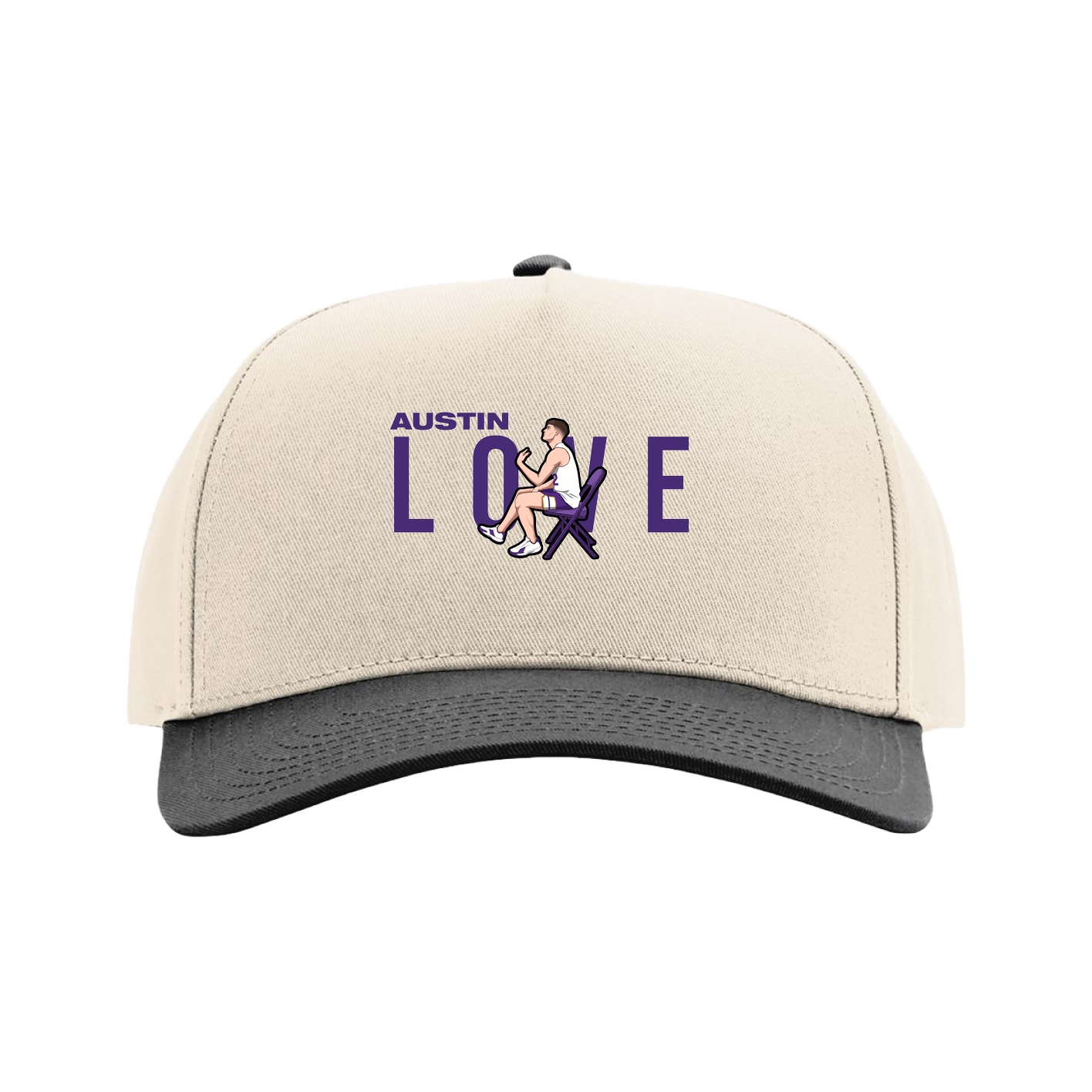 Full Fabric Five-Panel Champ Cap — Player Name in Cream/Black