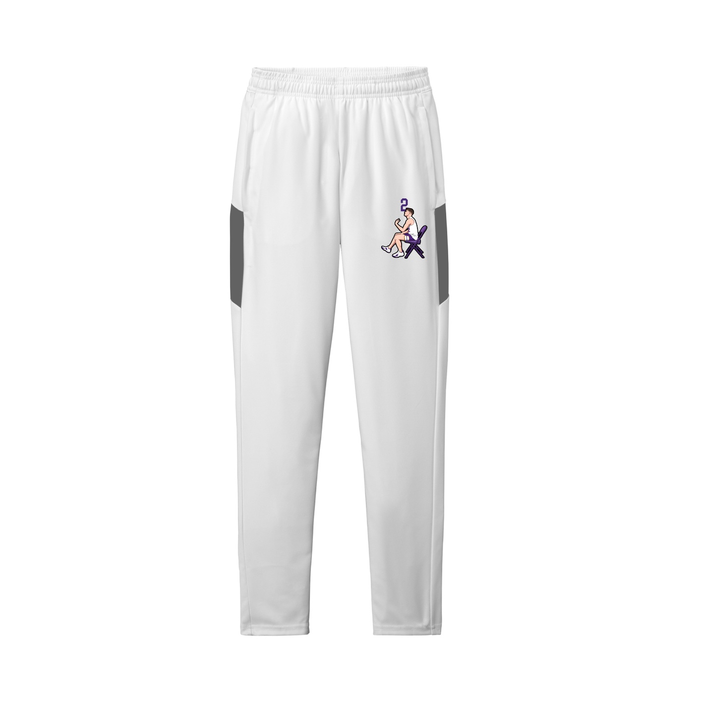 Team Travel Pant — Number Top in White/Grey