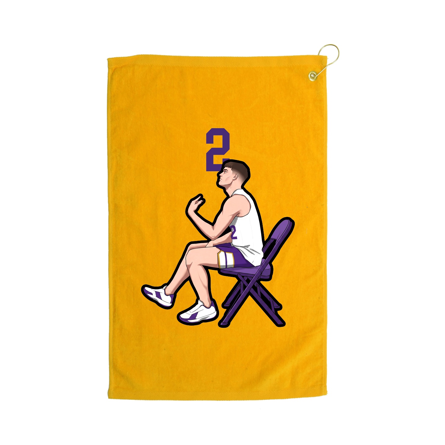Golf Towel — Number Top in Gold
