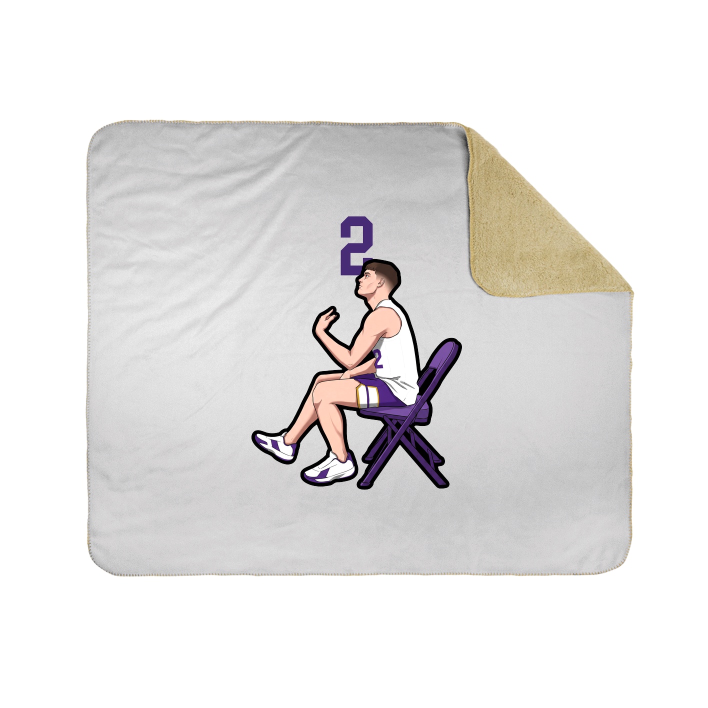 Throw Blanket — Number Top in White