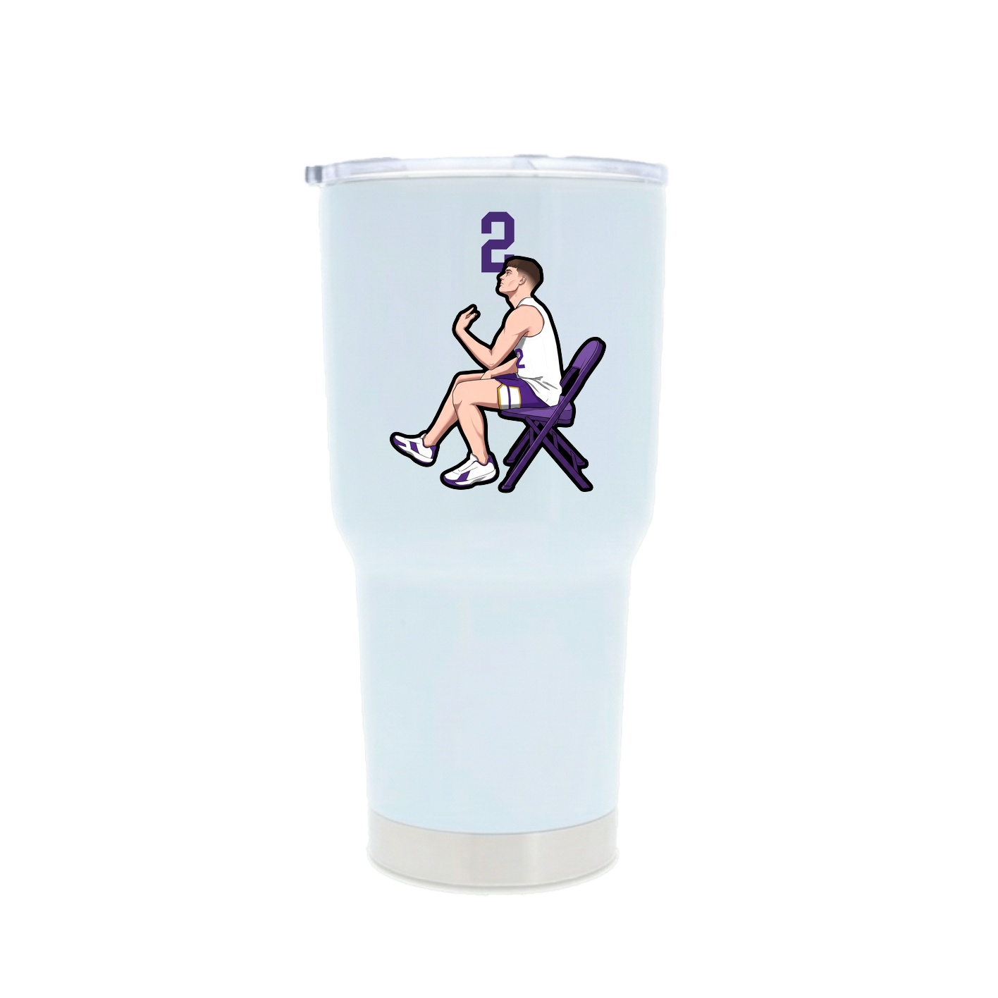 30oz Stainless Steel Tumbler — Number Top in White