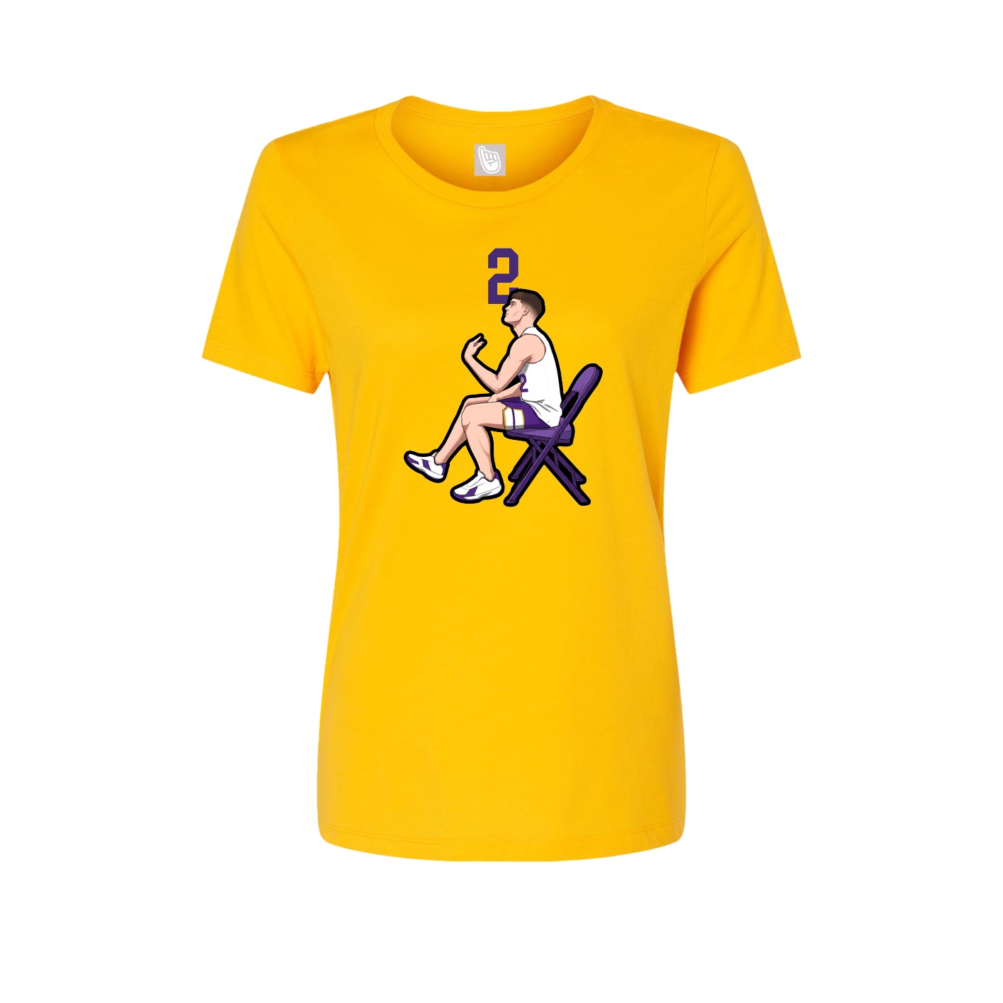 Womens Tee — Number Top in Gold