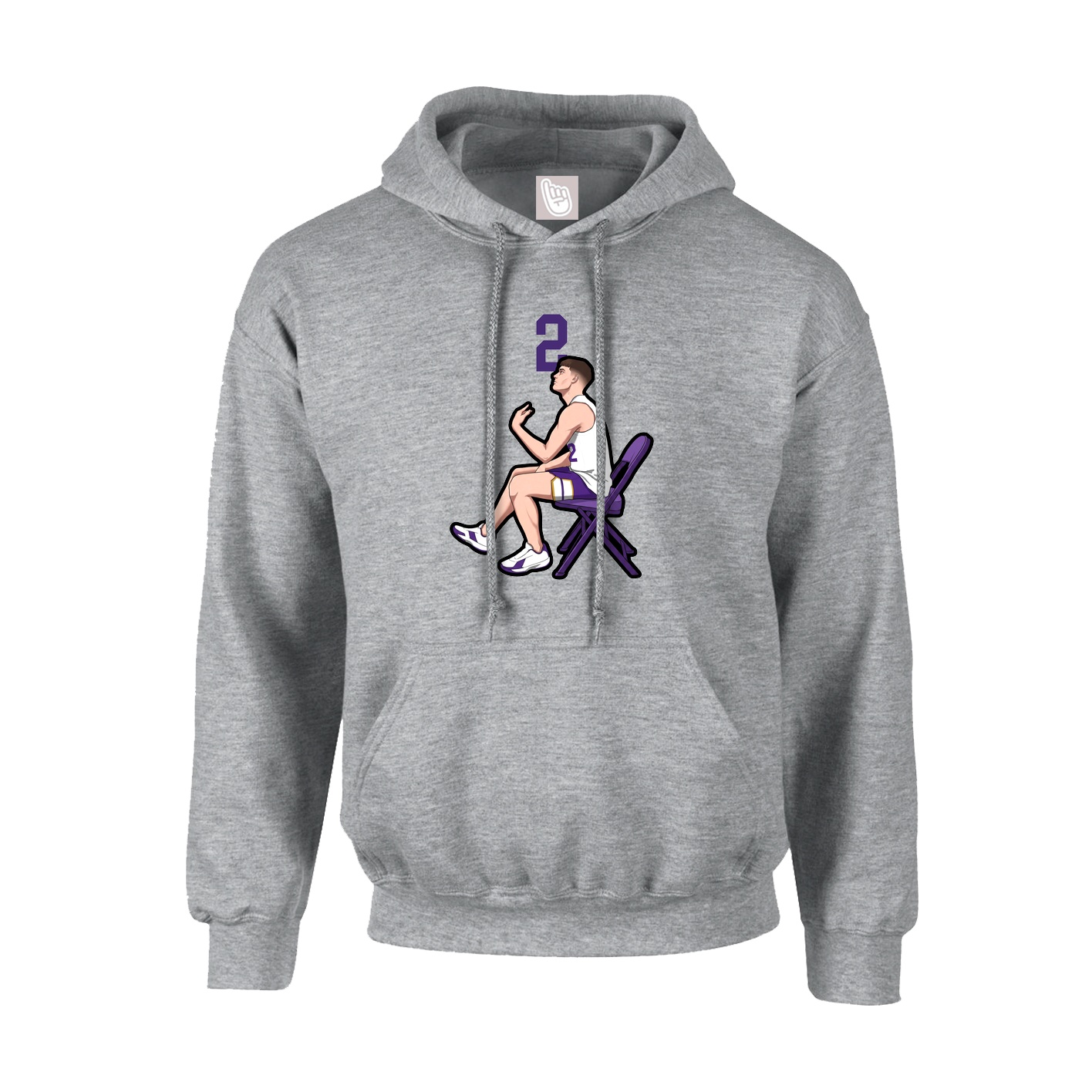 Youth Hoodie — Number Top in Grey