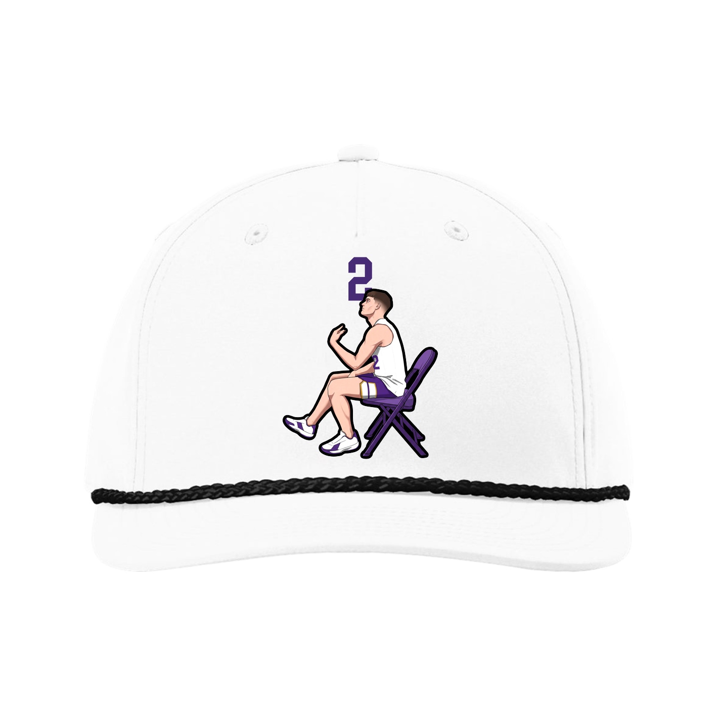 Five-Panel Classic Rope Cap — Number Top in White