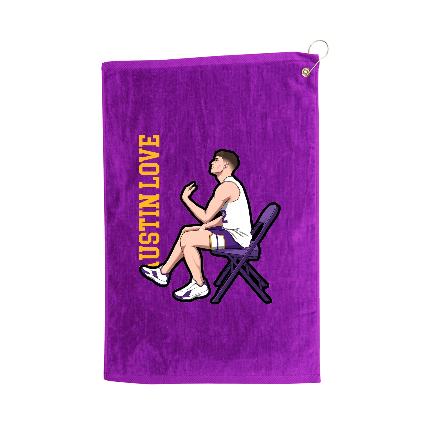 Golf Towel — Name Vertical in Purple