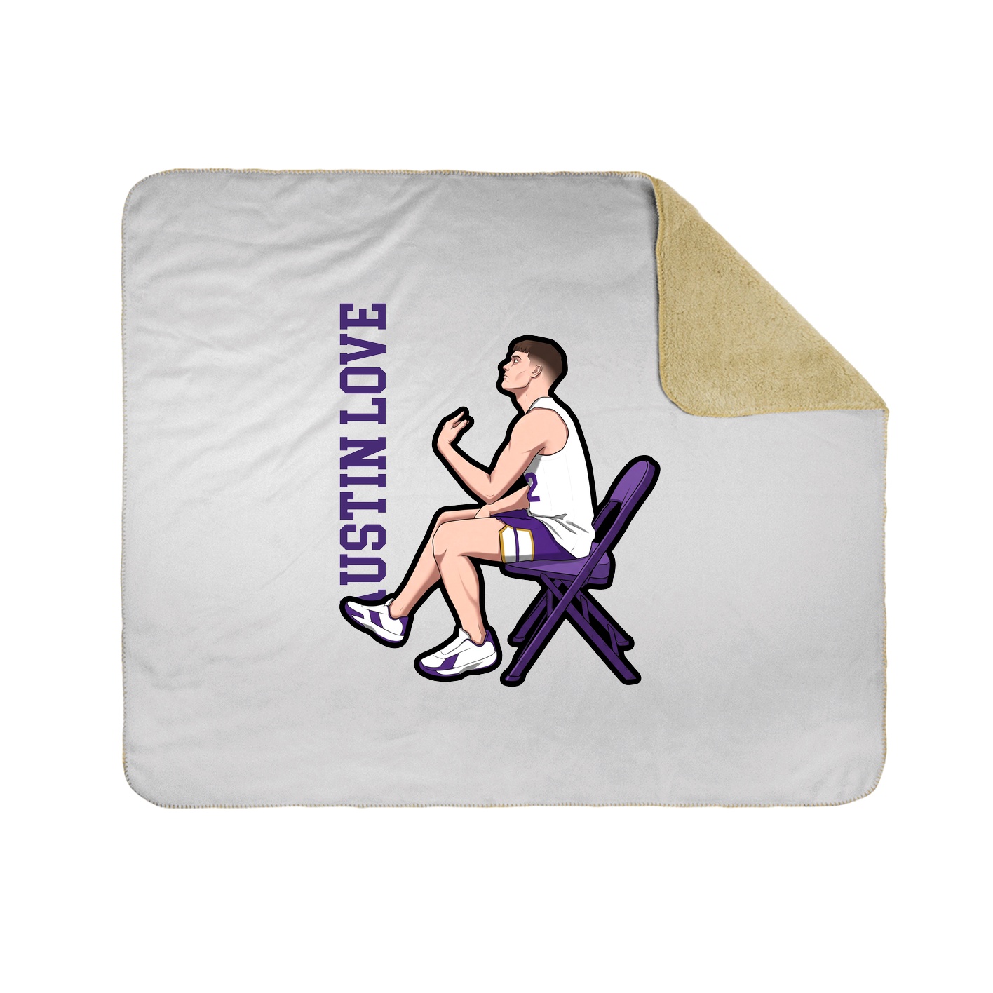 Throw Blanket — Name Vertical in White