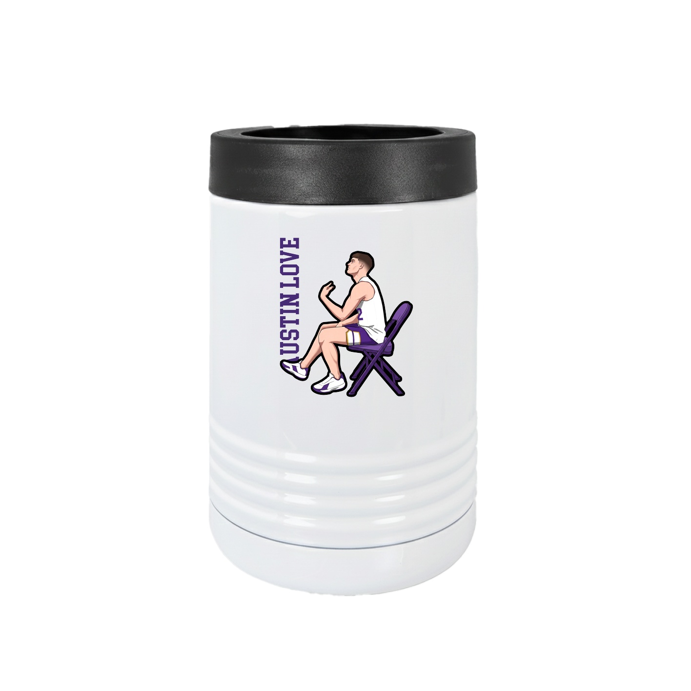 Beverage Holder — Name Vertical in White