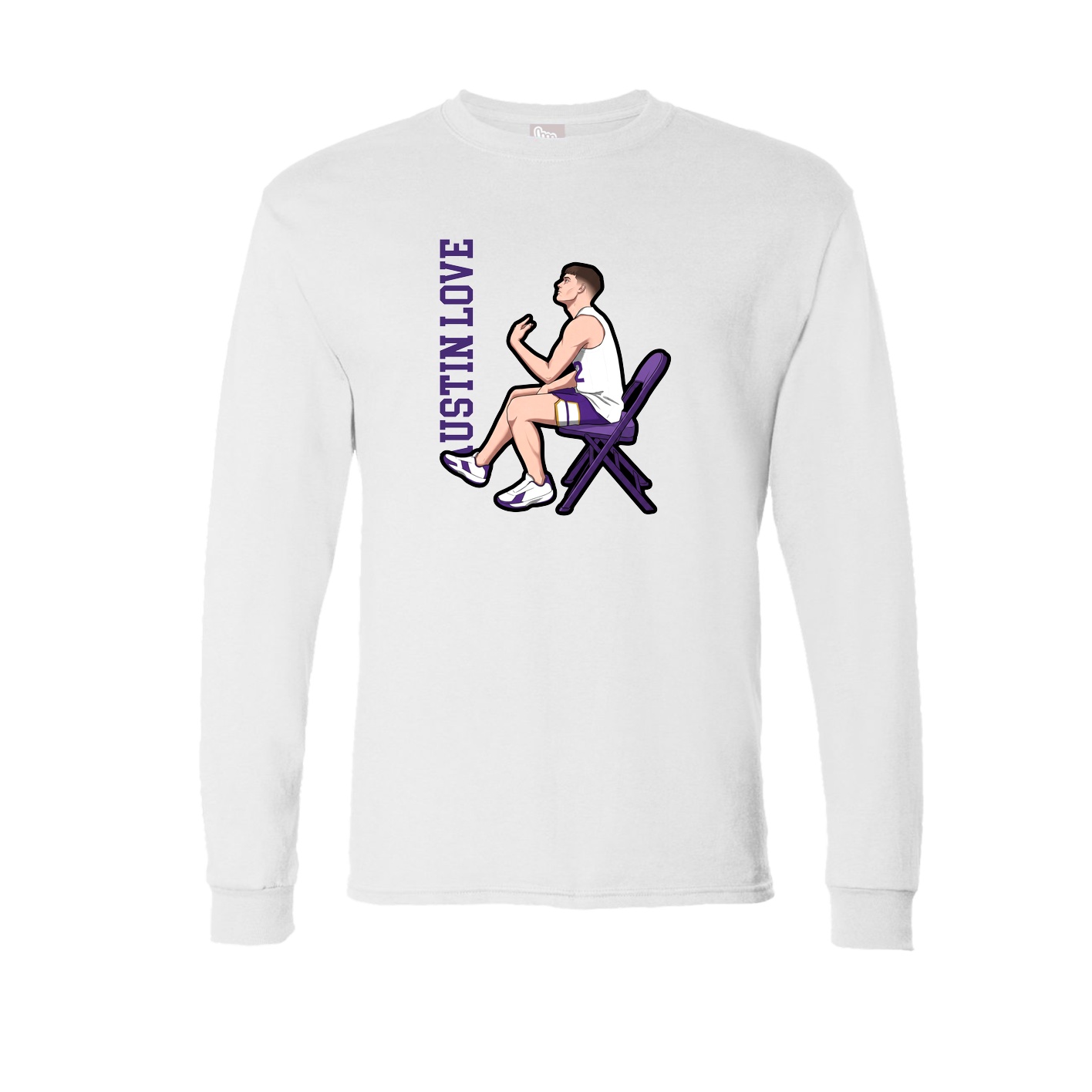Long Sleeve Tee — Name Vertical in White