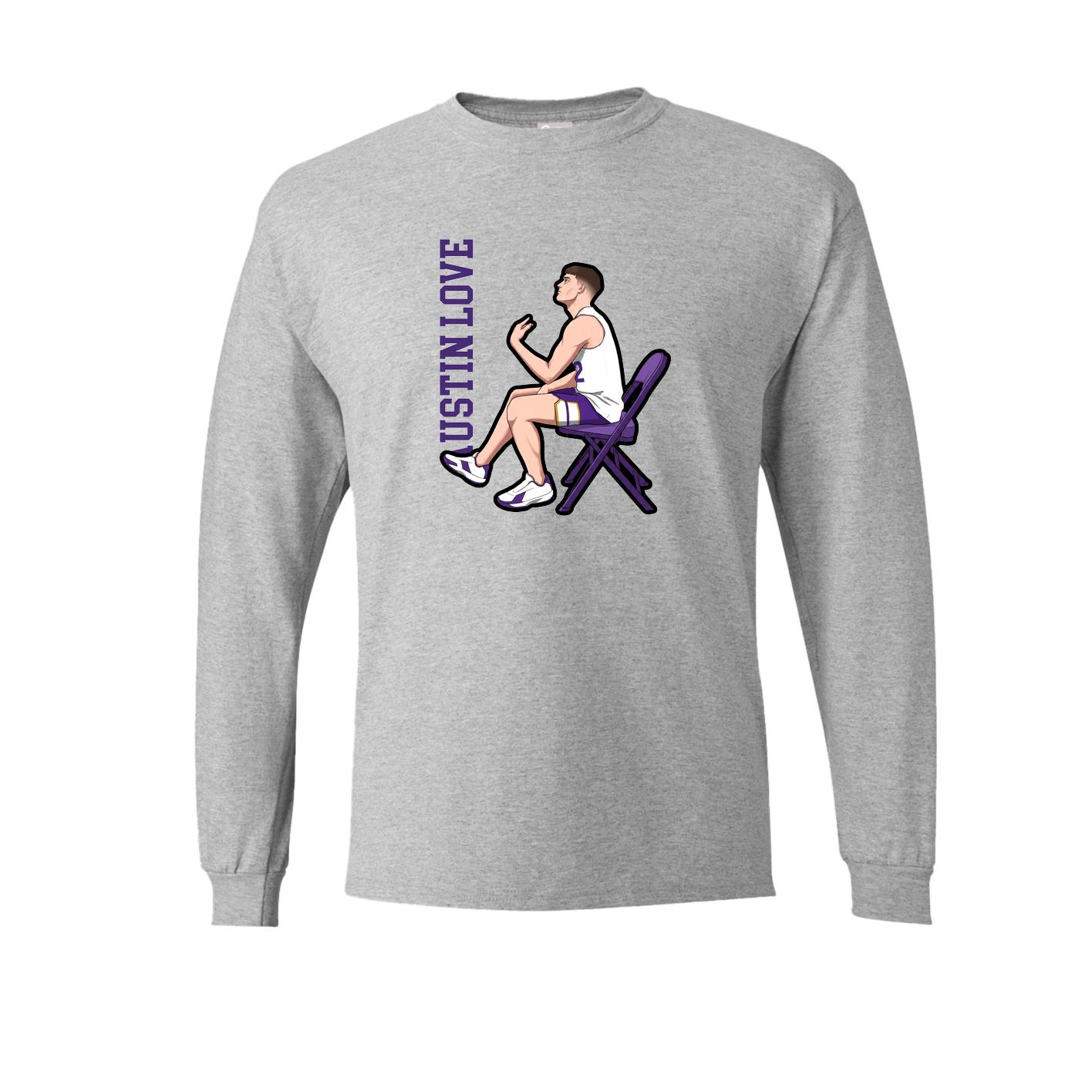 Long Sleeve Tee — Name Vertical in Grey