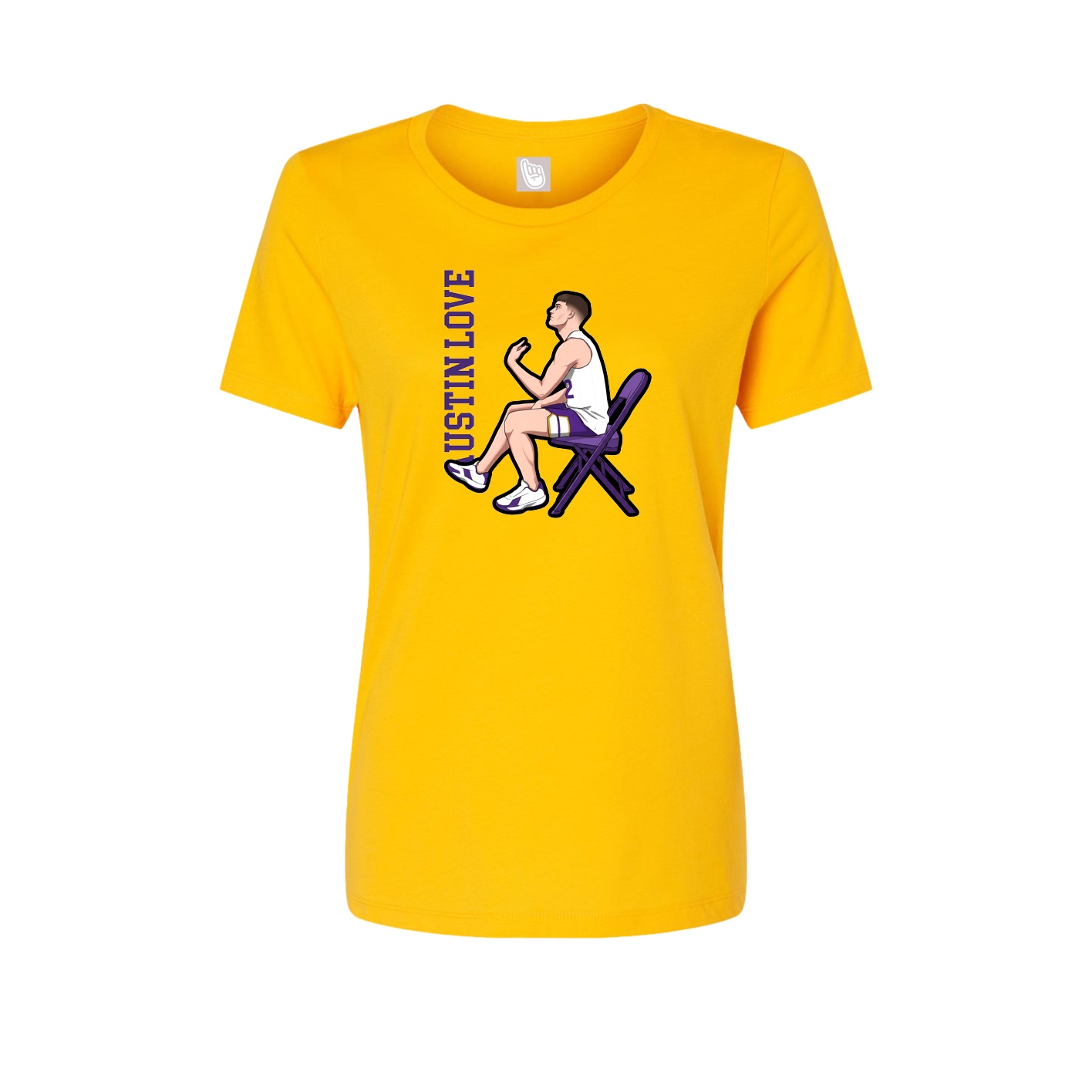 Womens Tee — Name Vertical in Gold