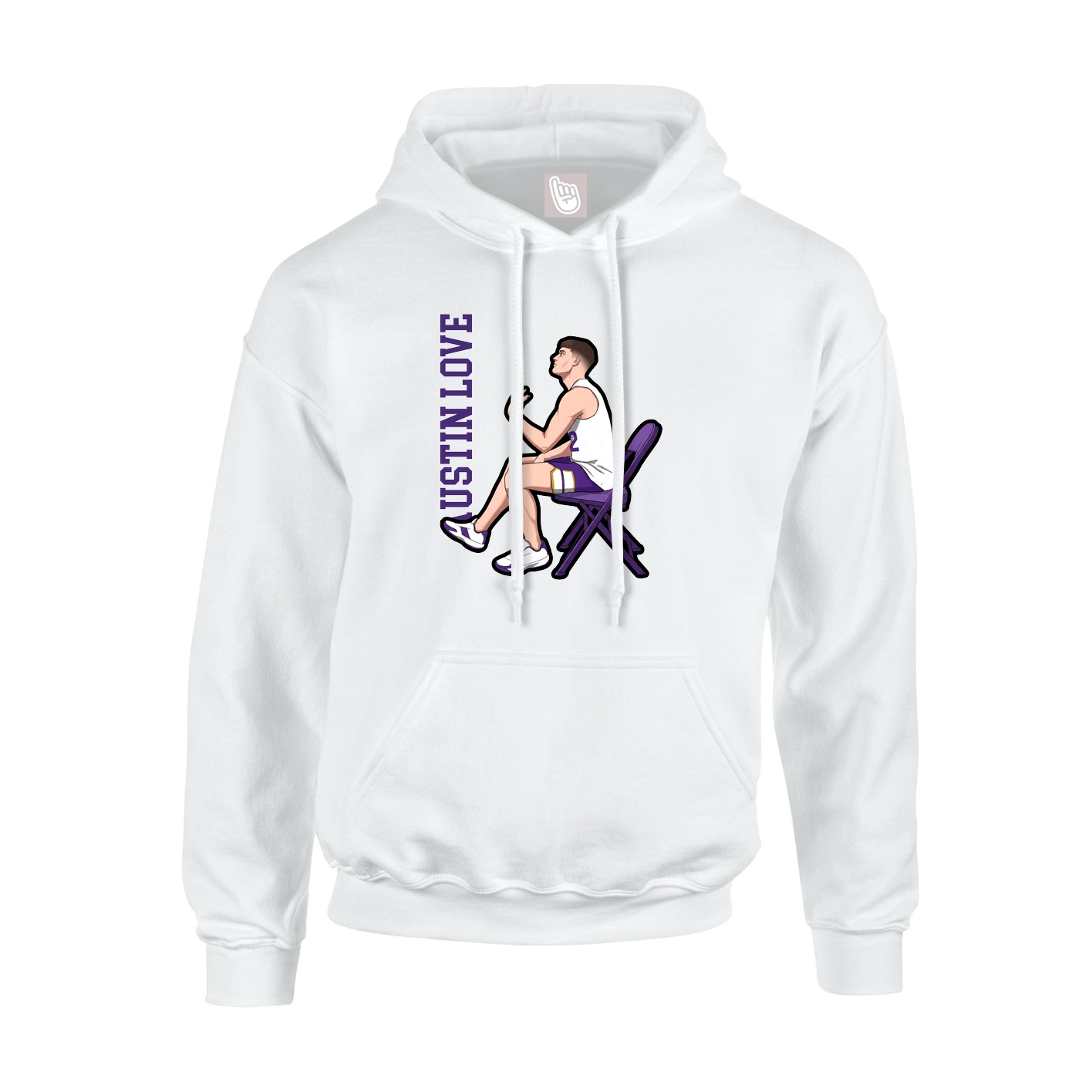 Youth Hoodie — Name Vertical in White
