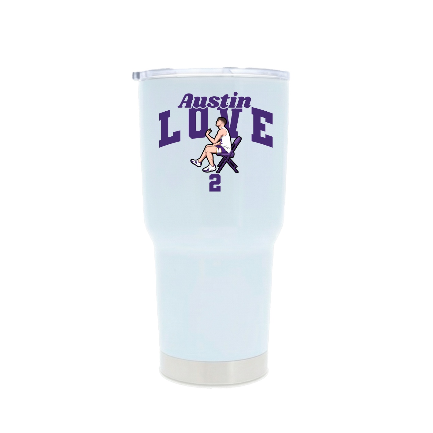 30oz Stainless Steel Tumbler — Signature Arch in White