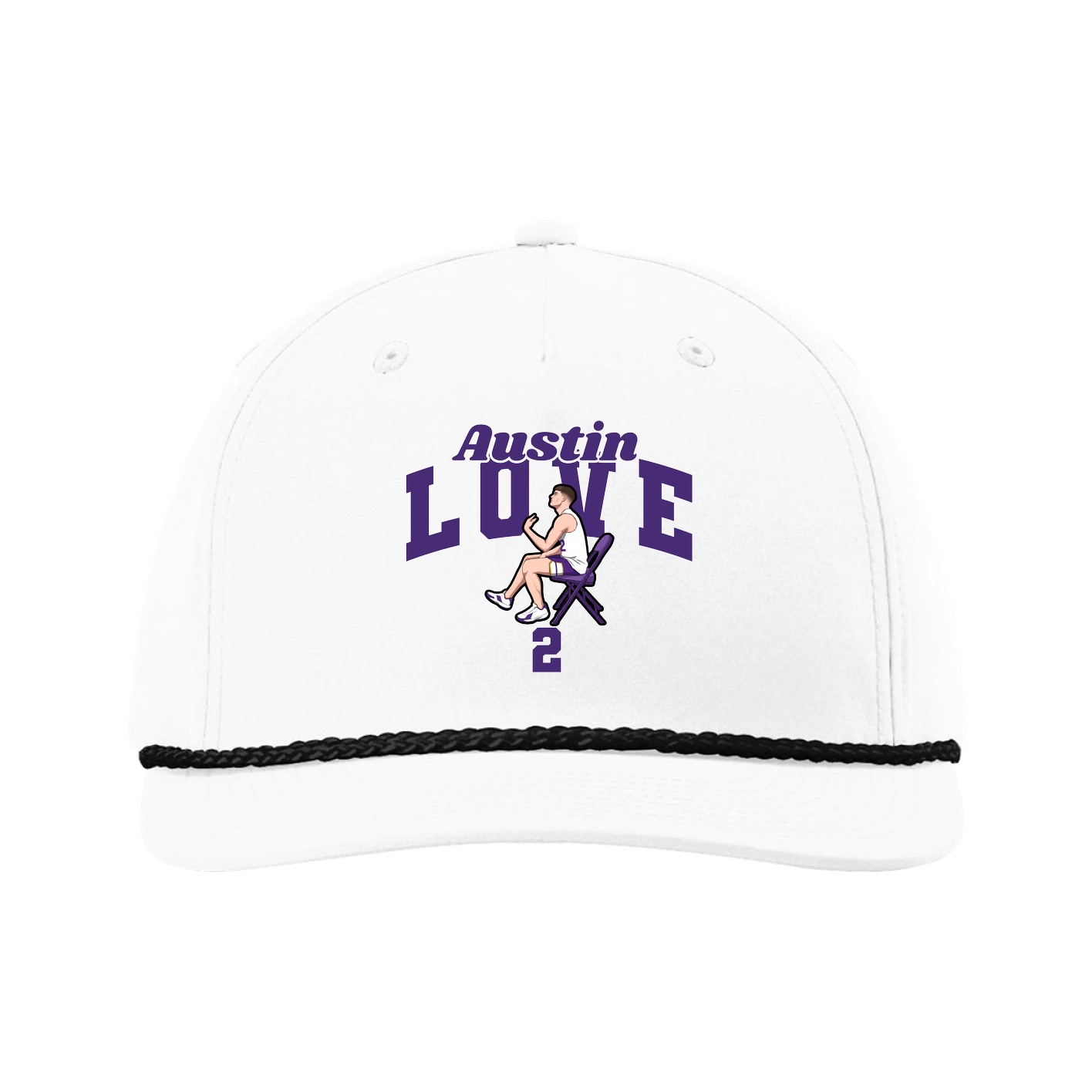 Five-Panel Classic Rope Cap — Signature Arch in White