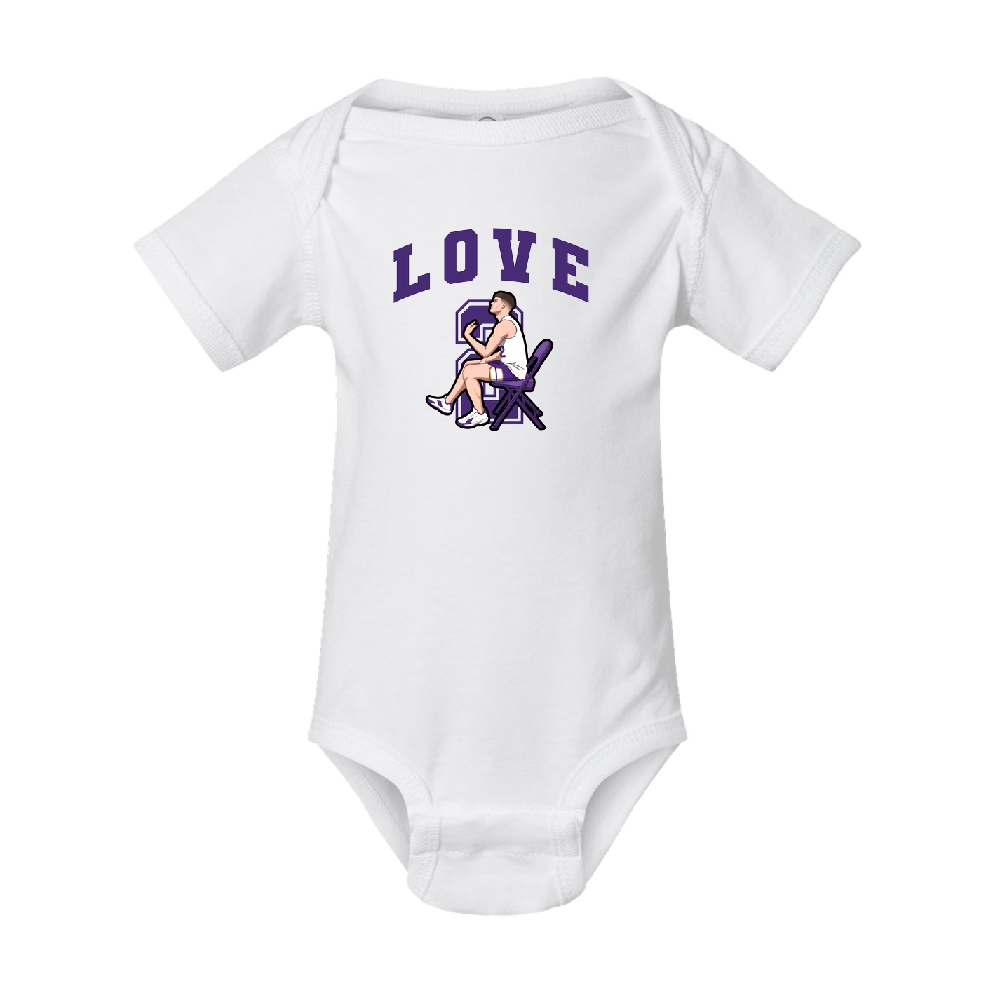 Baby Onesie — Number in White