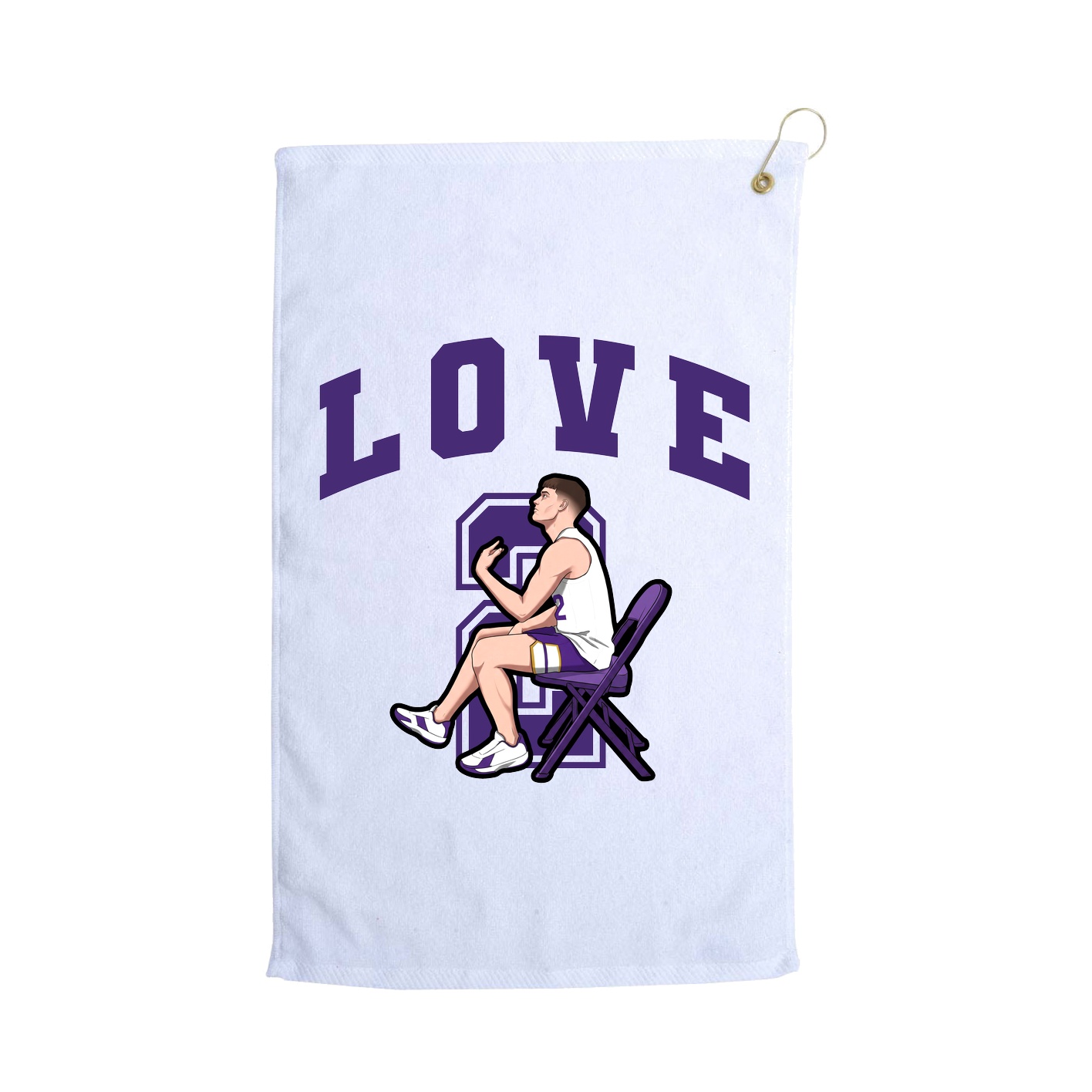 Golf Towel — Number in White