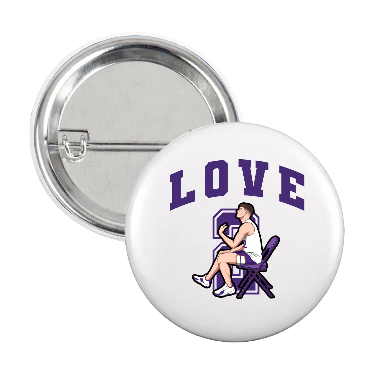 Game Day Button — Number in White
