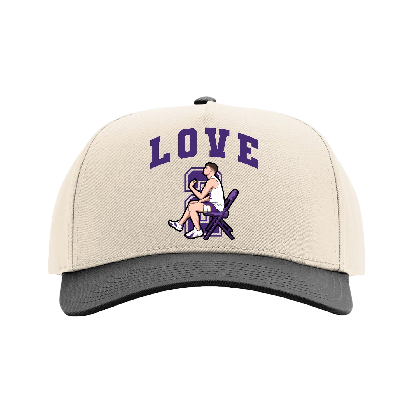 Full Fabric Five-Panel Champ Cap — Number in Cream/Black