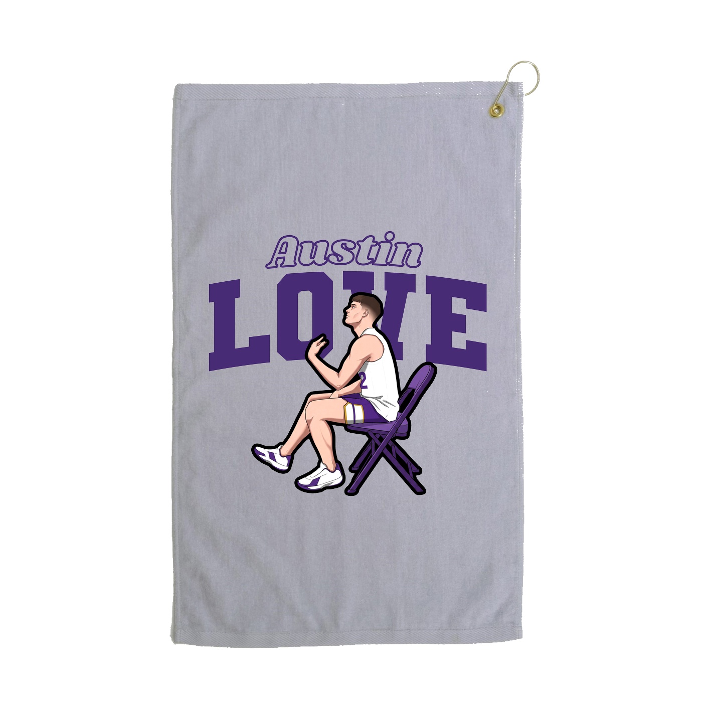 Golf Towel — Name Arch in Grey