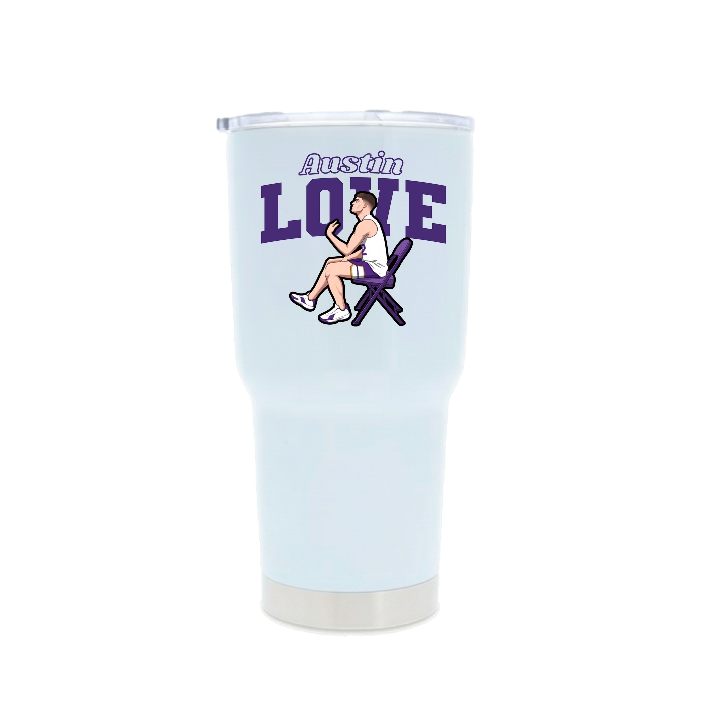 30oz Stainless Steel Tumbler — Name Arch in White
