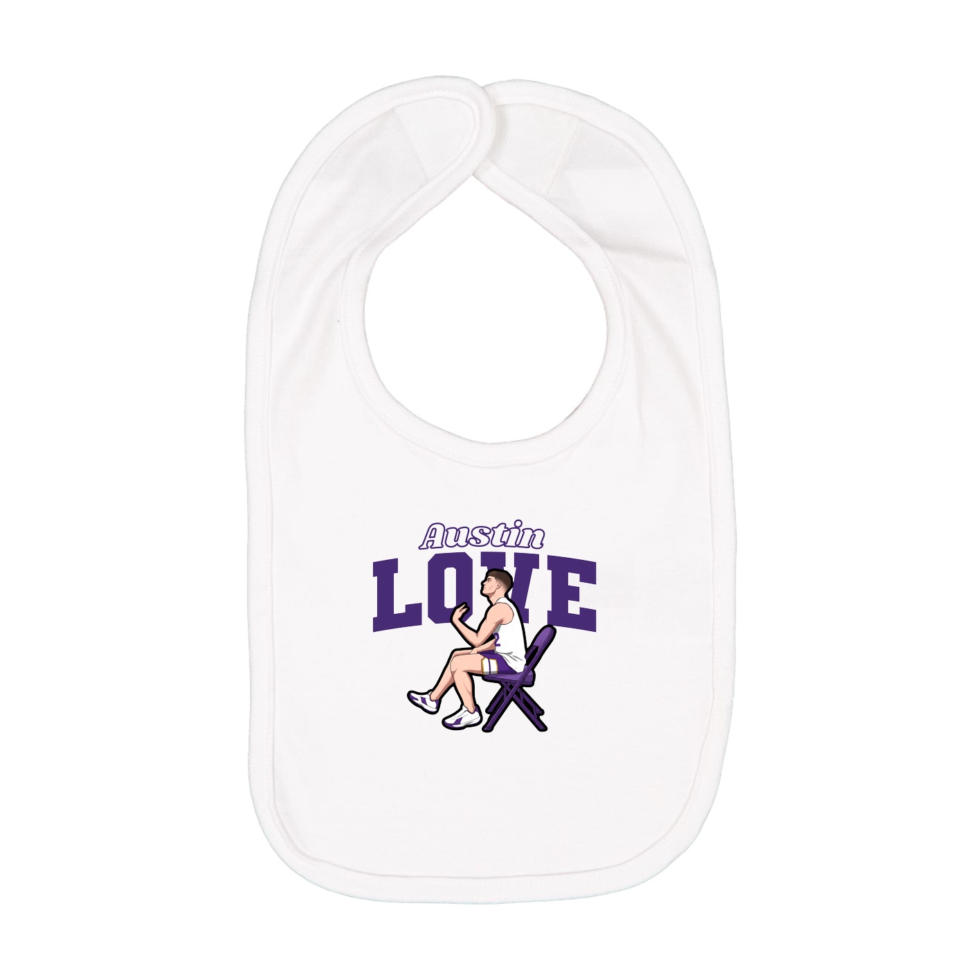Infant Bib — Name Arch in White