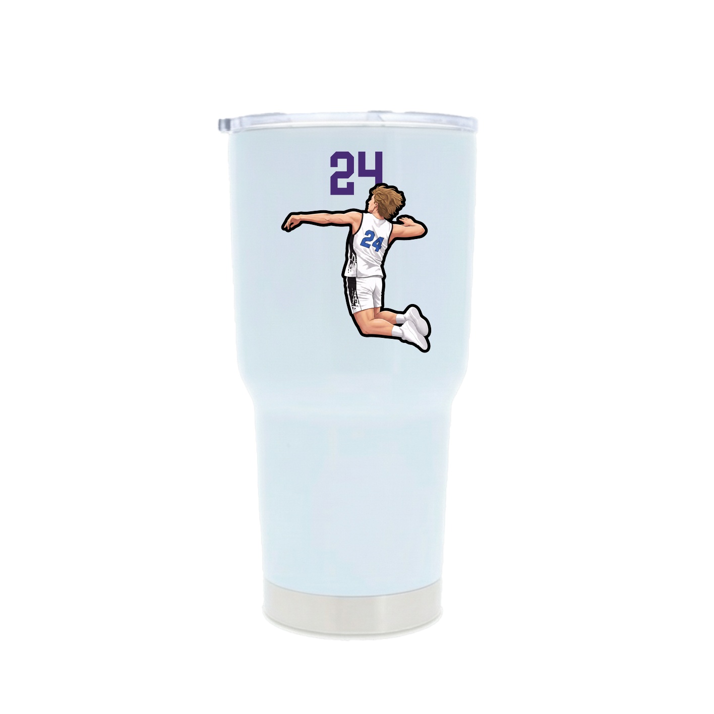 30oz Stainless Steel Tumbler — Number Top in White