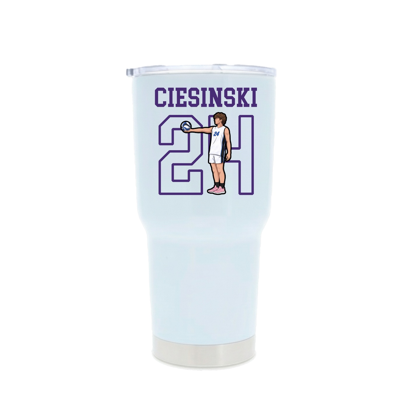 30oz Stainless Steel Tumbler — Shirsey in White