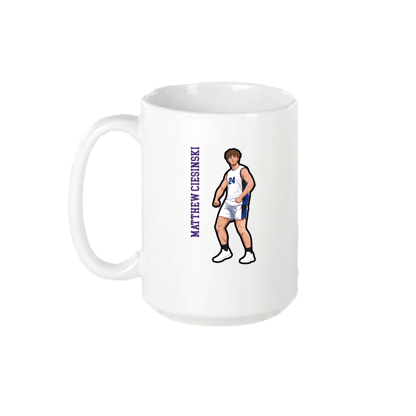 15oz Coffee Mug — Name Vertical in White