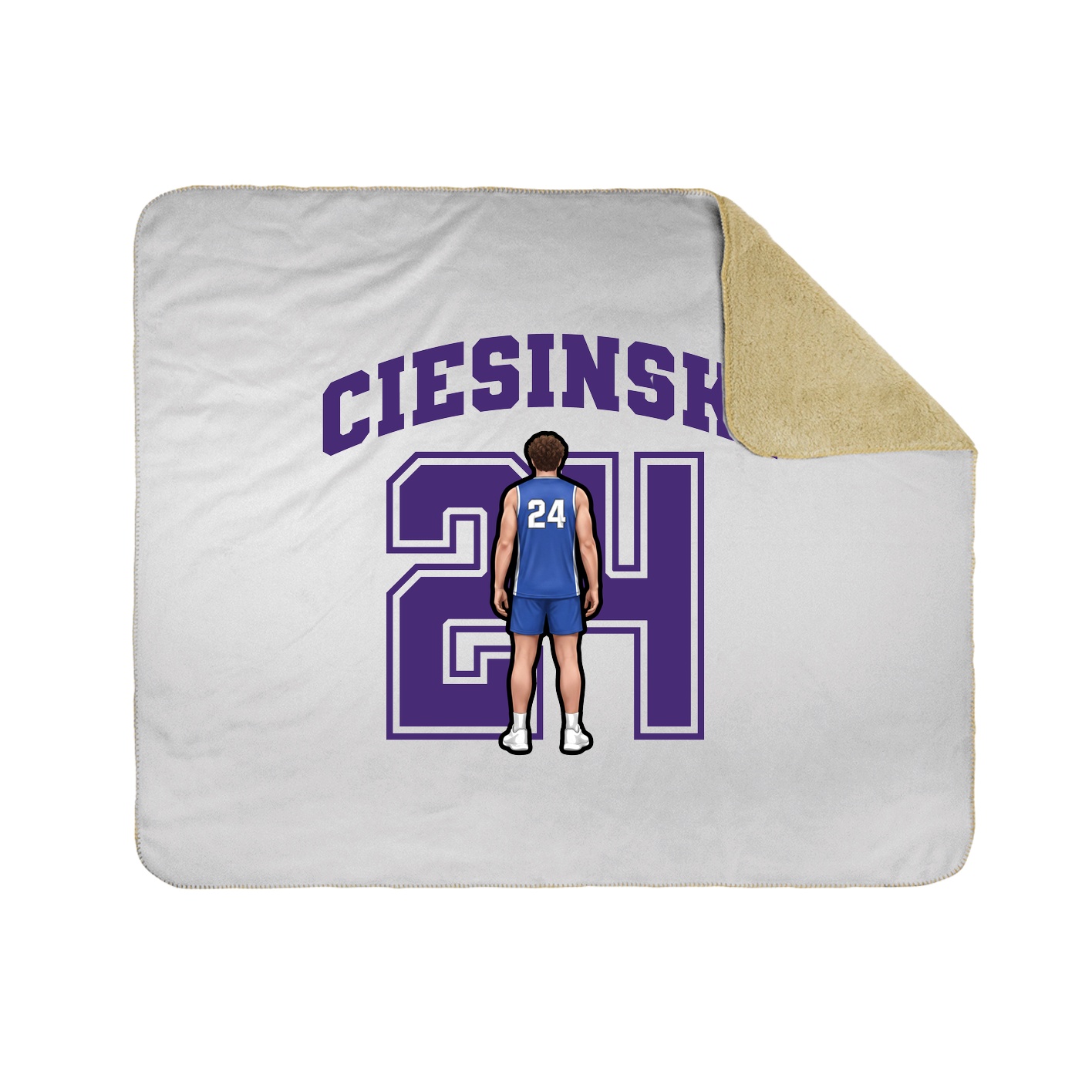 Throw Blanket — Number in White