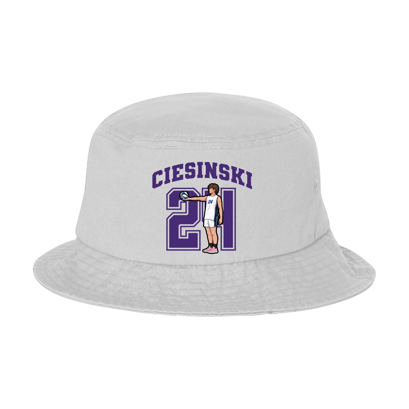 Bucket Cap — Number in White