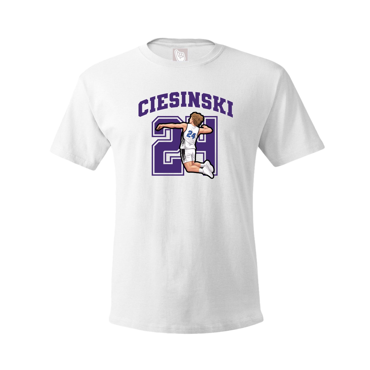 Youth Tee — Number in White