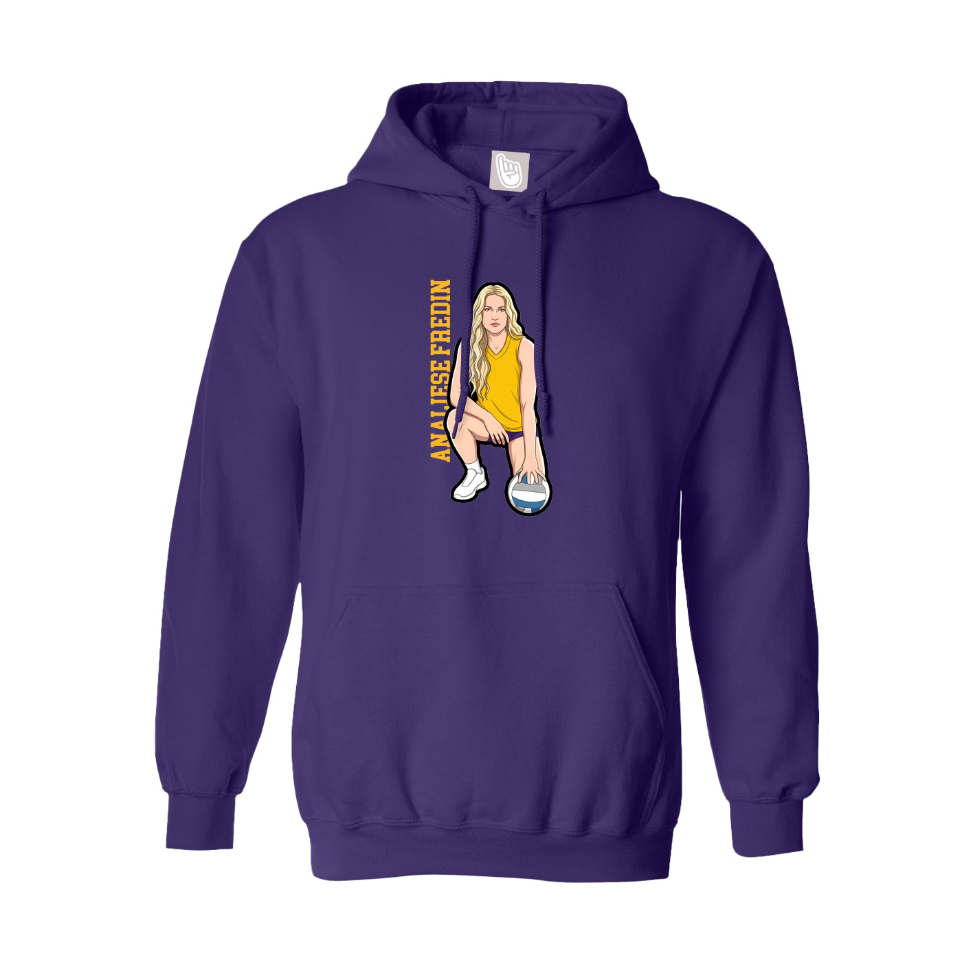 Hoodie — Name Vertical in Purple