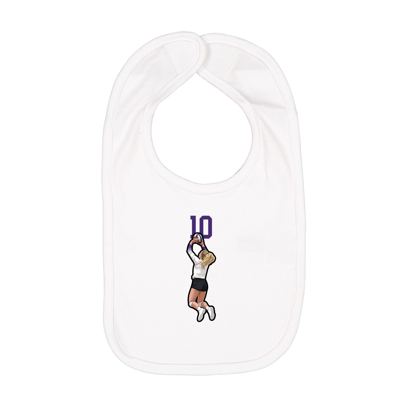 Infant Bib — Number Top in White