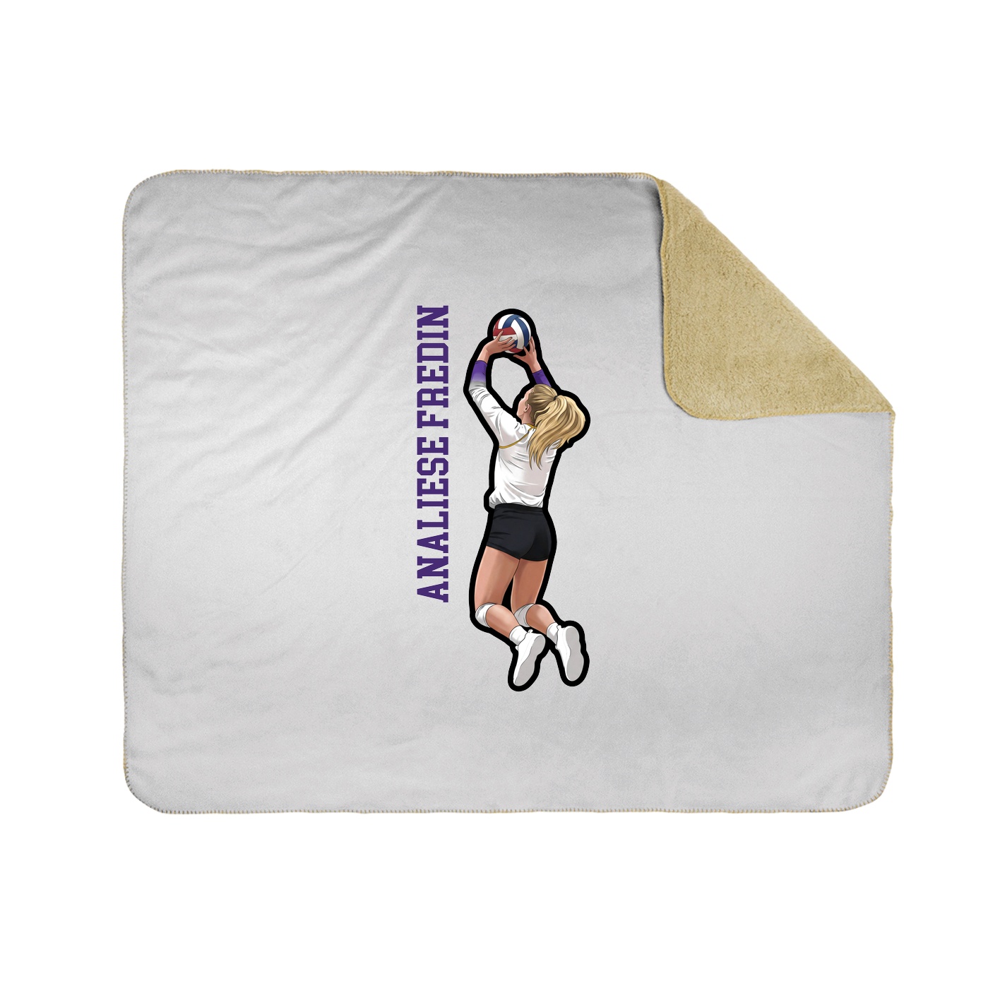 Throw Blanket — Name Vertical in White