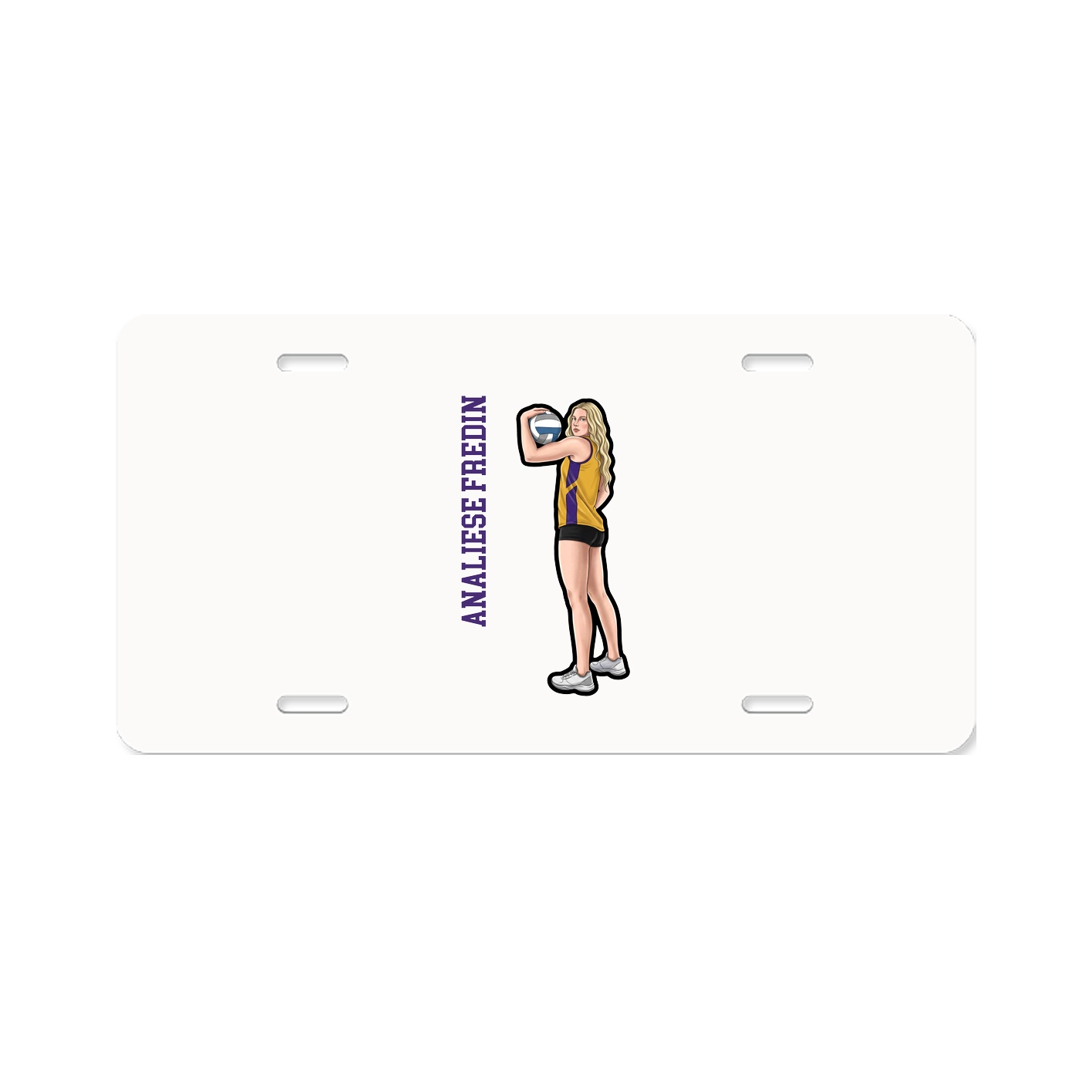 License Plate — Name Vertical in Classic