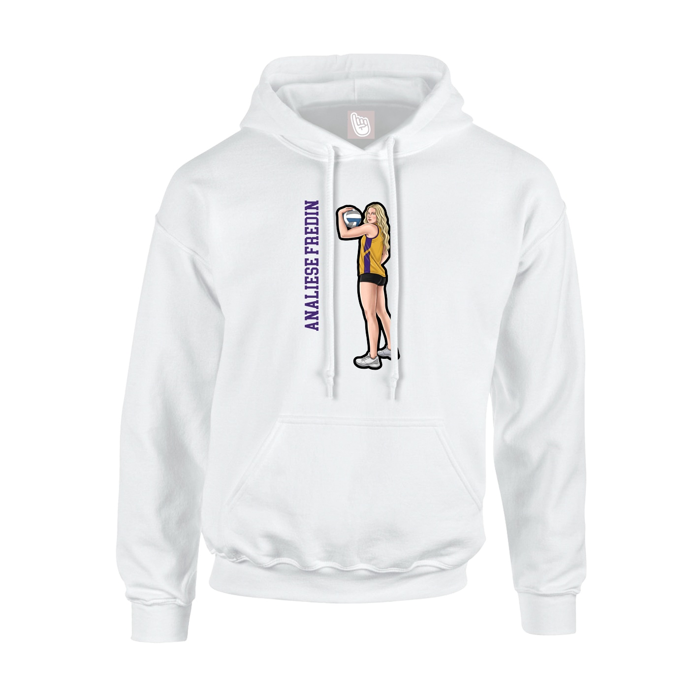 Hoodie — Name Vertical in White