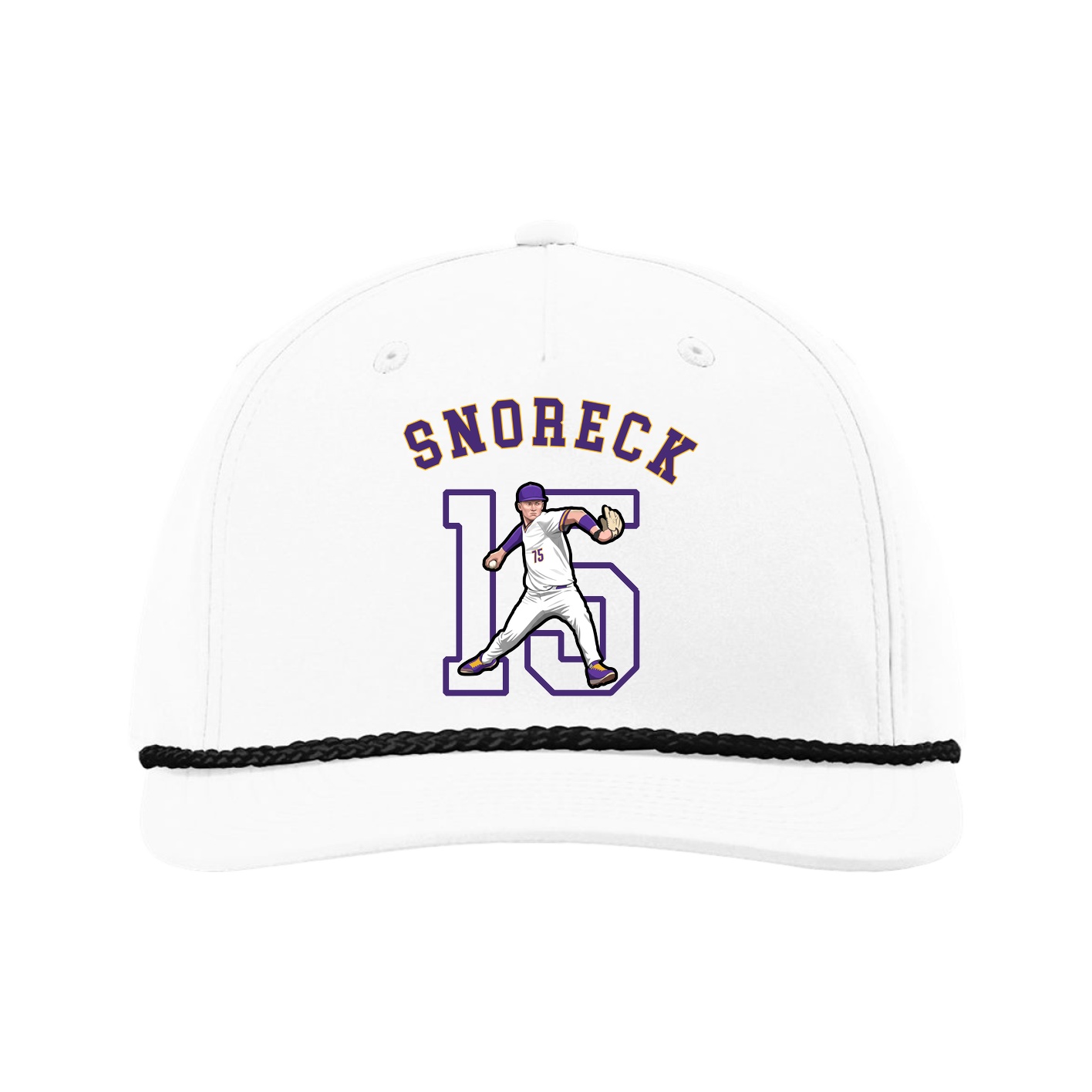 Five-Panel Classic Rope Cap — Shirsey Arch in White