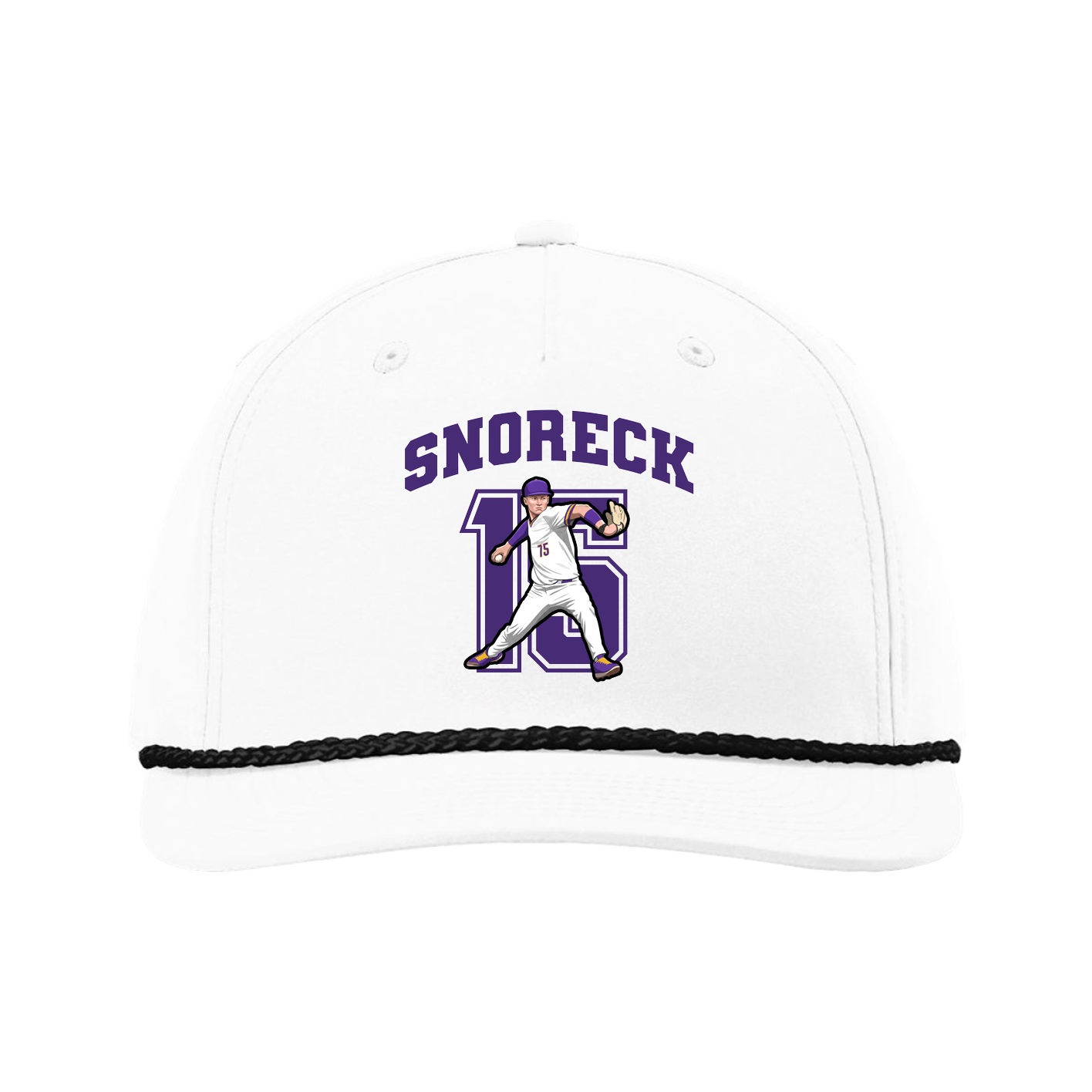 Five-Panel Classic Rope Cap — Number in White