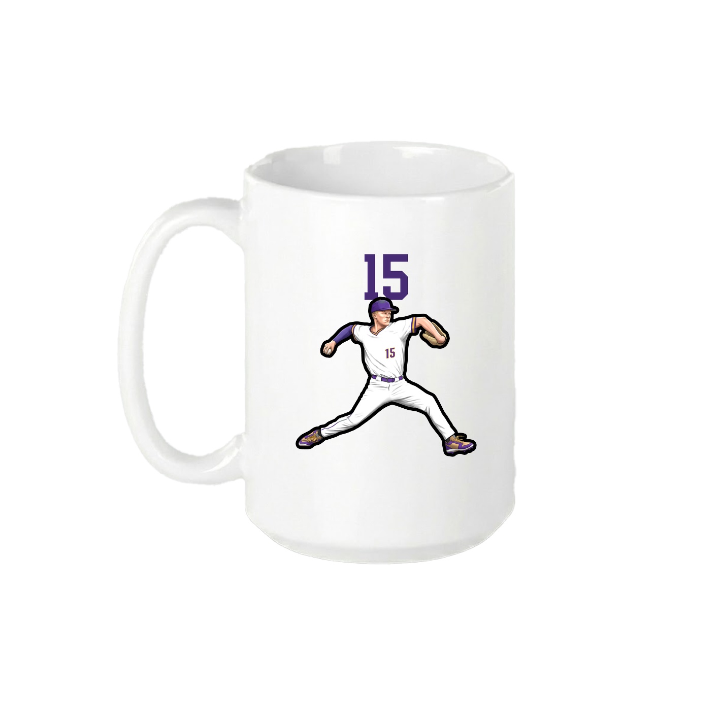 15oz Coffee Mug — Number Top in White