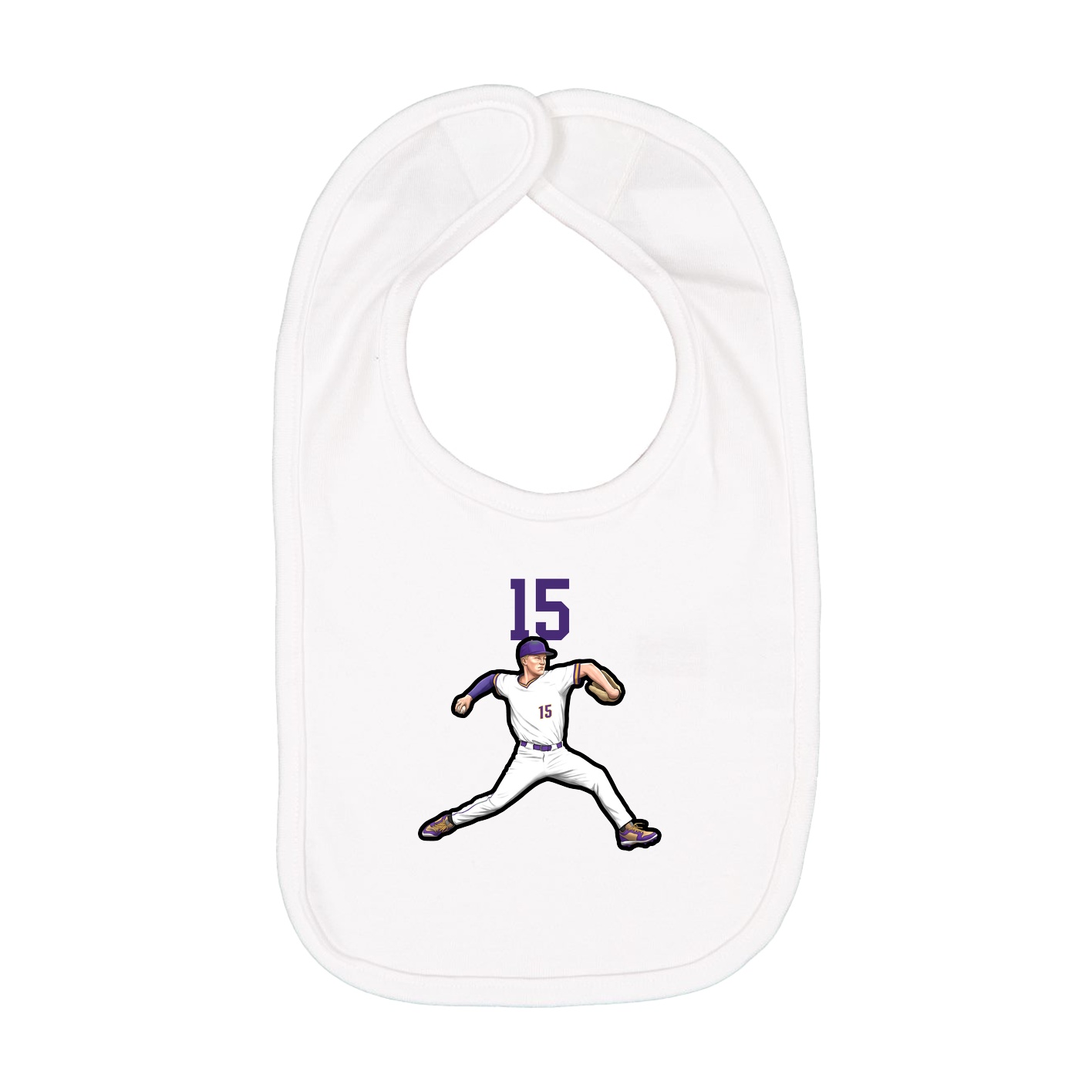 Infant Bib — Number Top in White