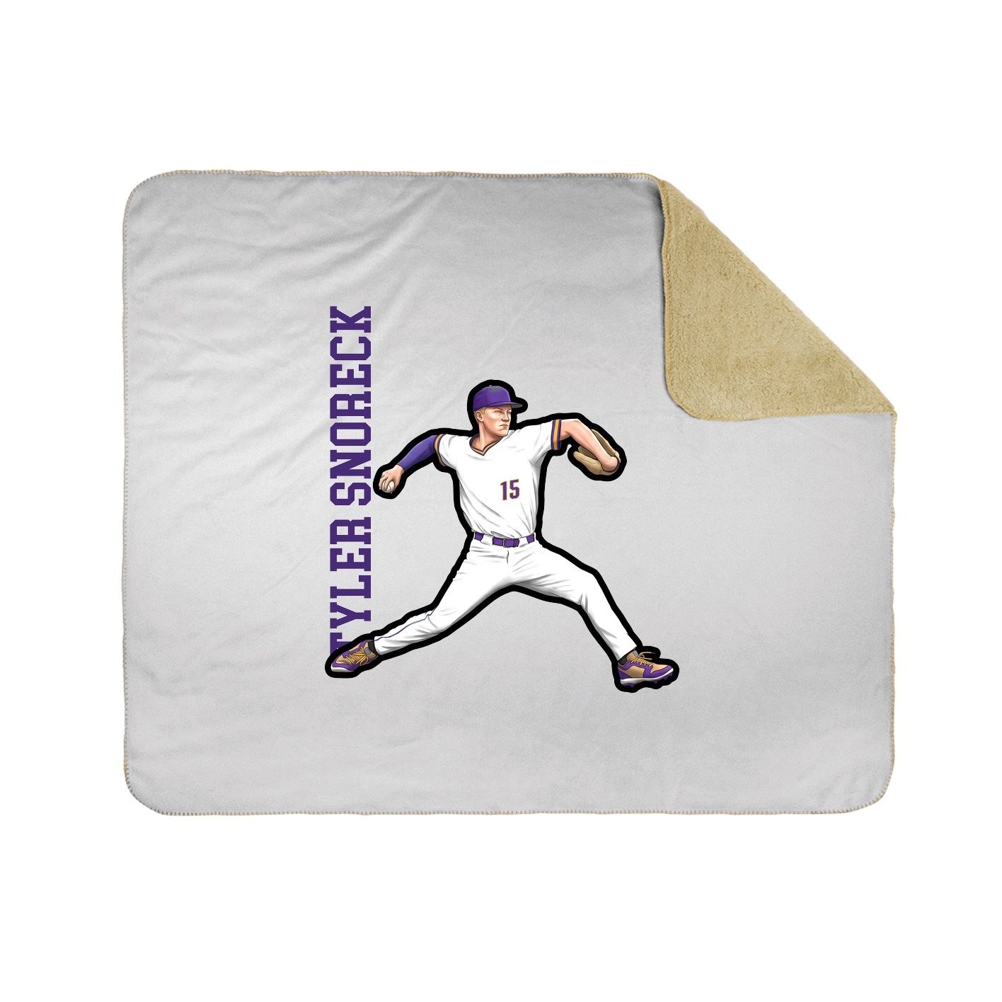 Throw Blanket — Name Vertical in White