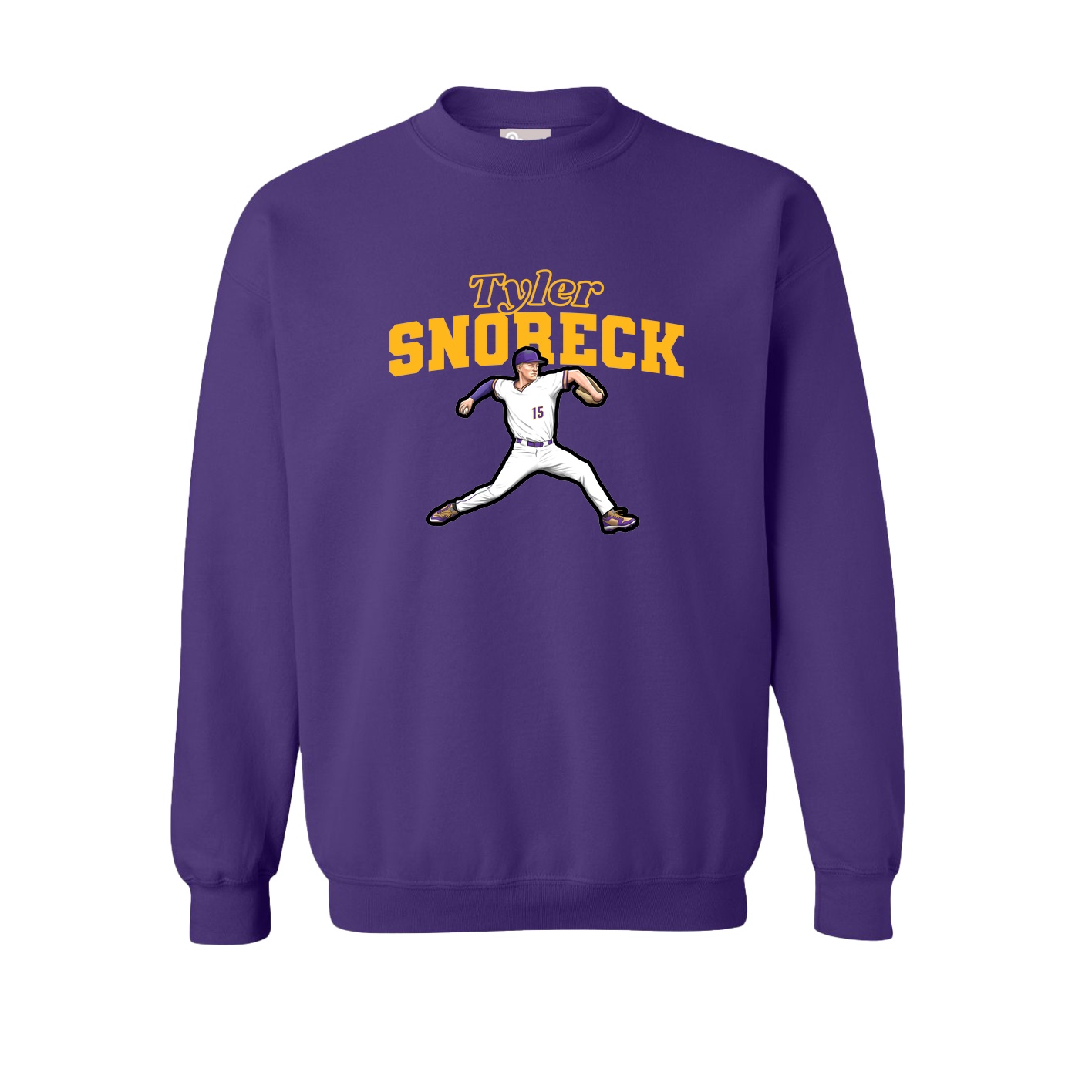 Fleece Crew — Name Arch in Purple