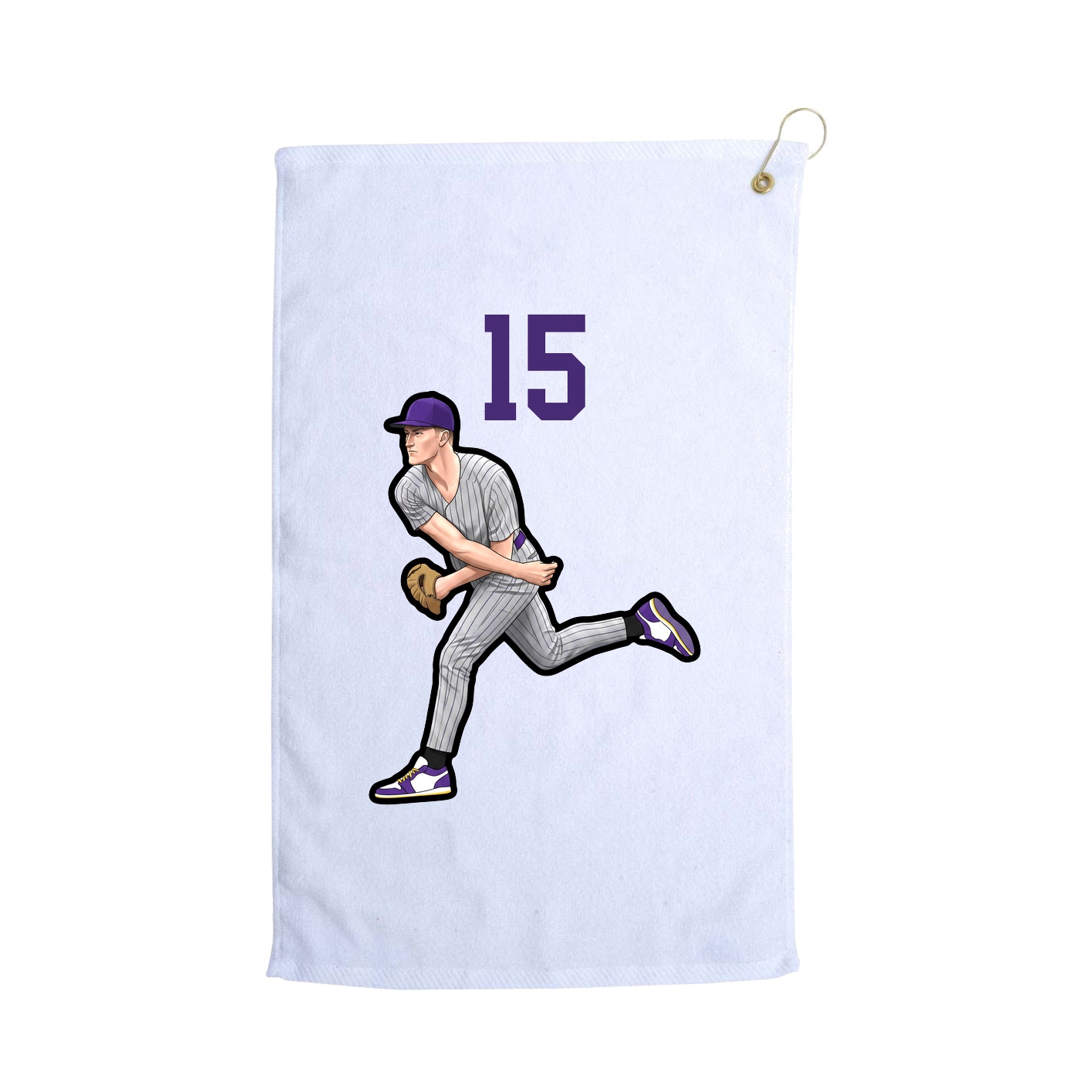 Golf Towel — Number Top in White