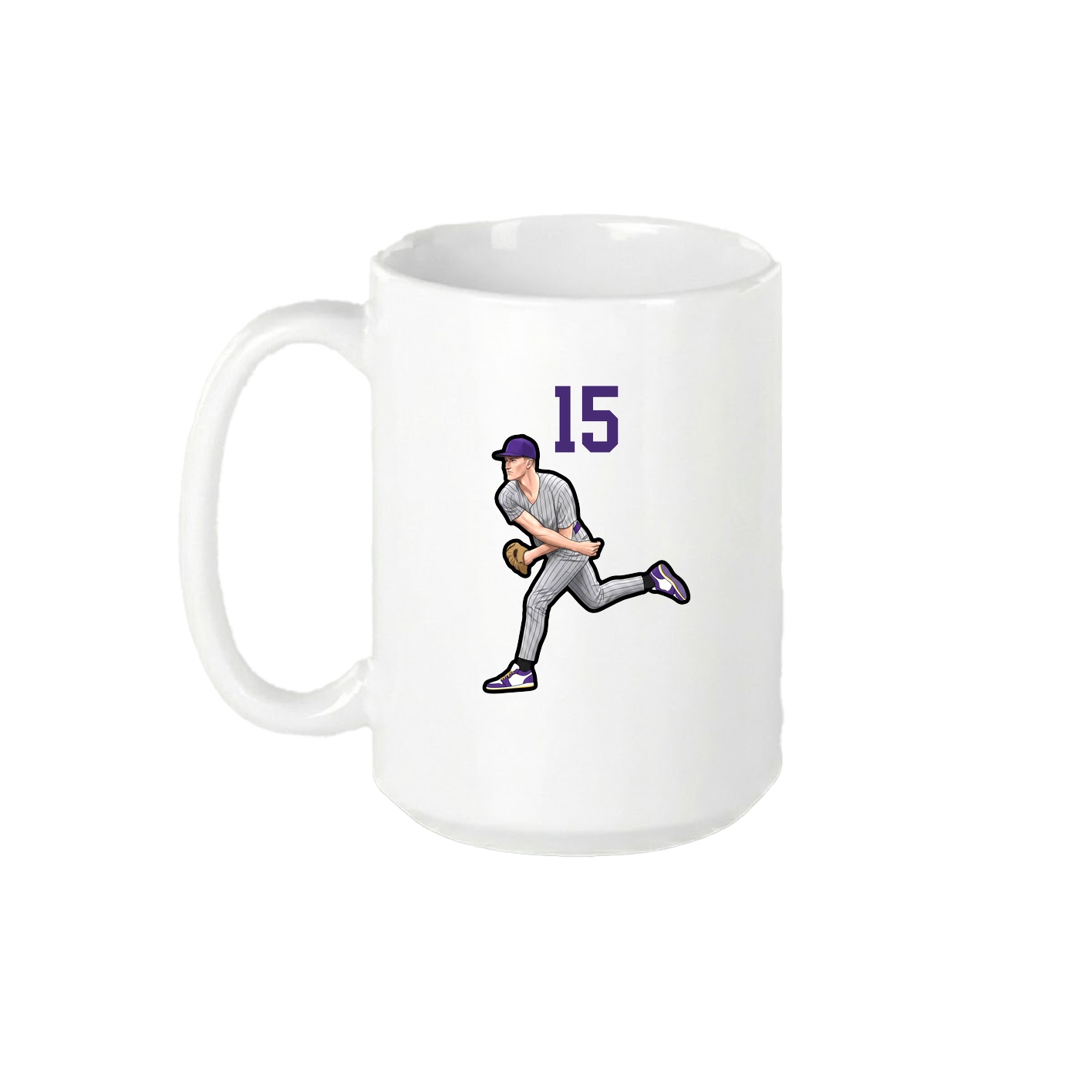15oz Coffee Mug — Number Top in White